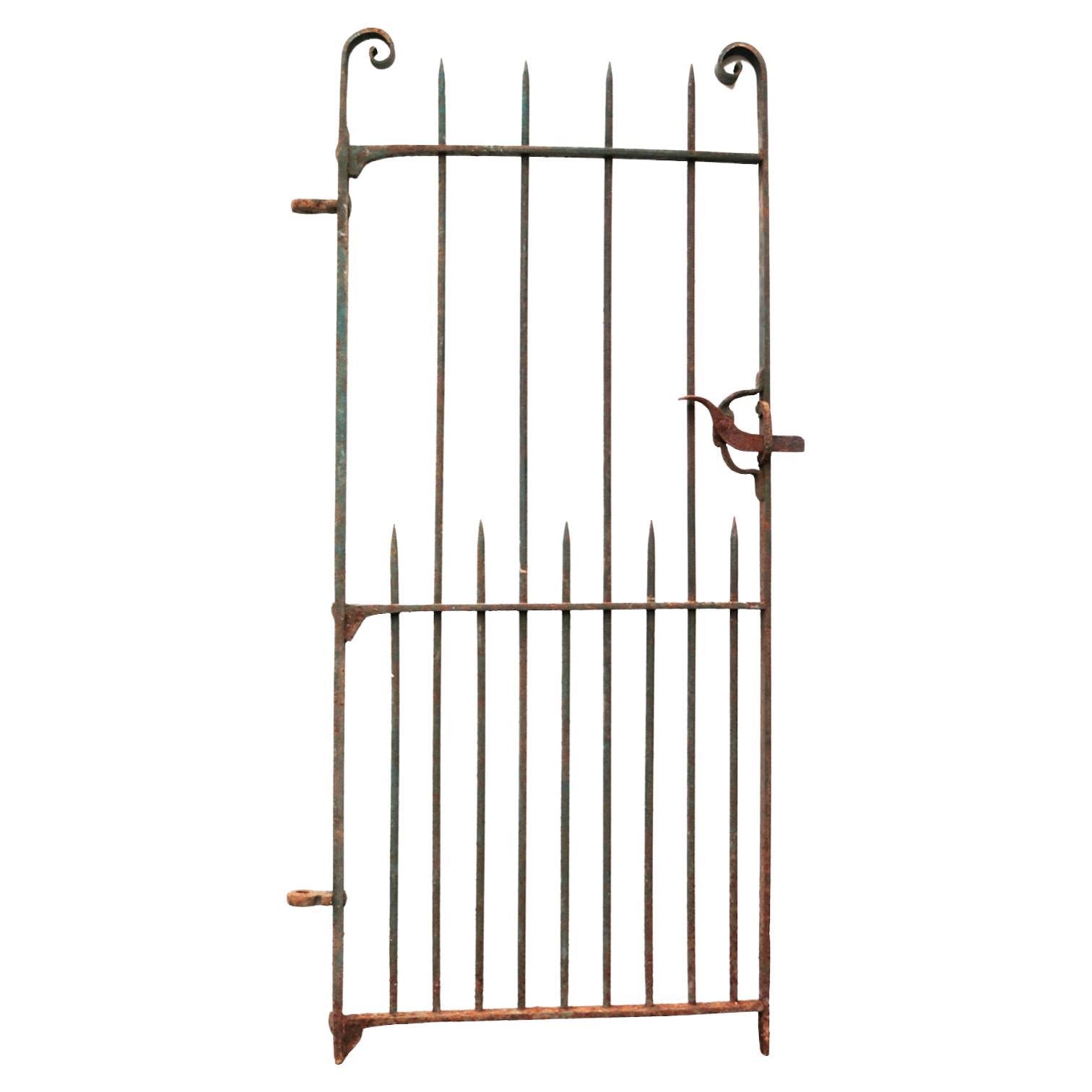 Scroll-Top Wrought Iron Side Gate For Sale