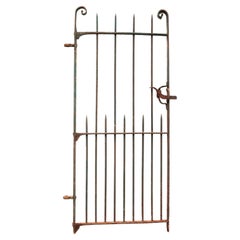 Antique Scroll-Top Wrought Iron Side Gate