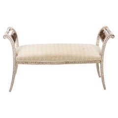 Scrolled Arm Upholstered Bench