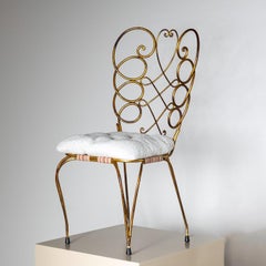 Scrolled Metal Side Chair by Gio Ponti for Casa e Gardino, Italy 1950s