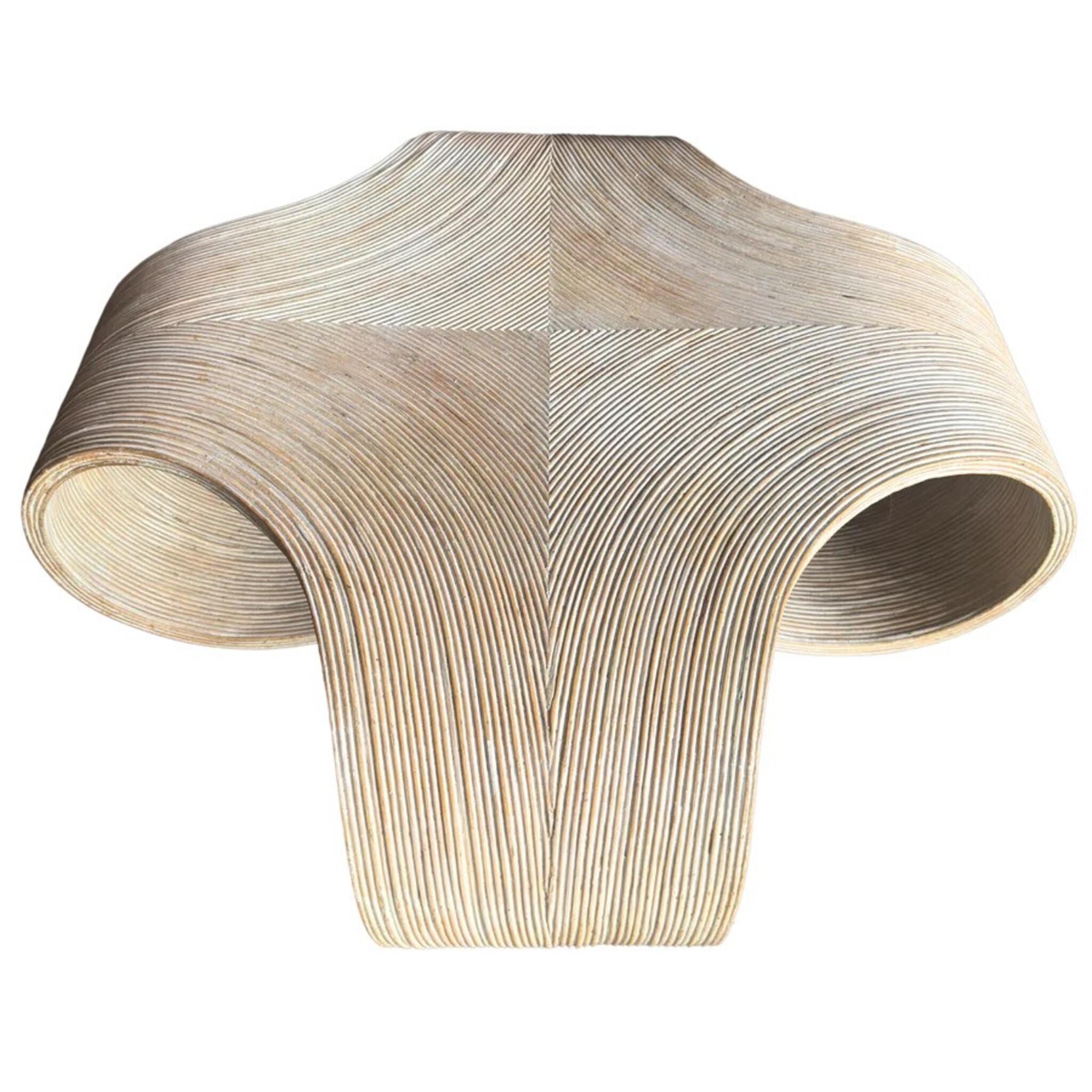 Post-Modern Scrolled Pencil Bamboo Coffee Table, Italy, 1970s For Sale