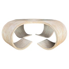 Scrolled Pencil Bamboo Coffee Table, Italy, 1970s