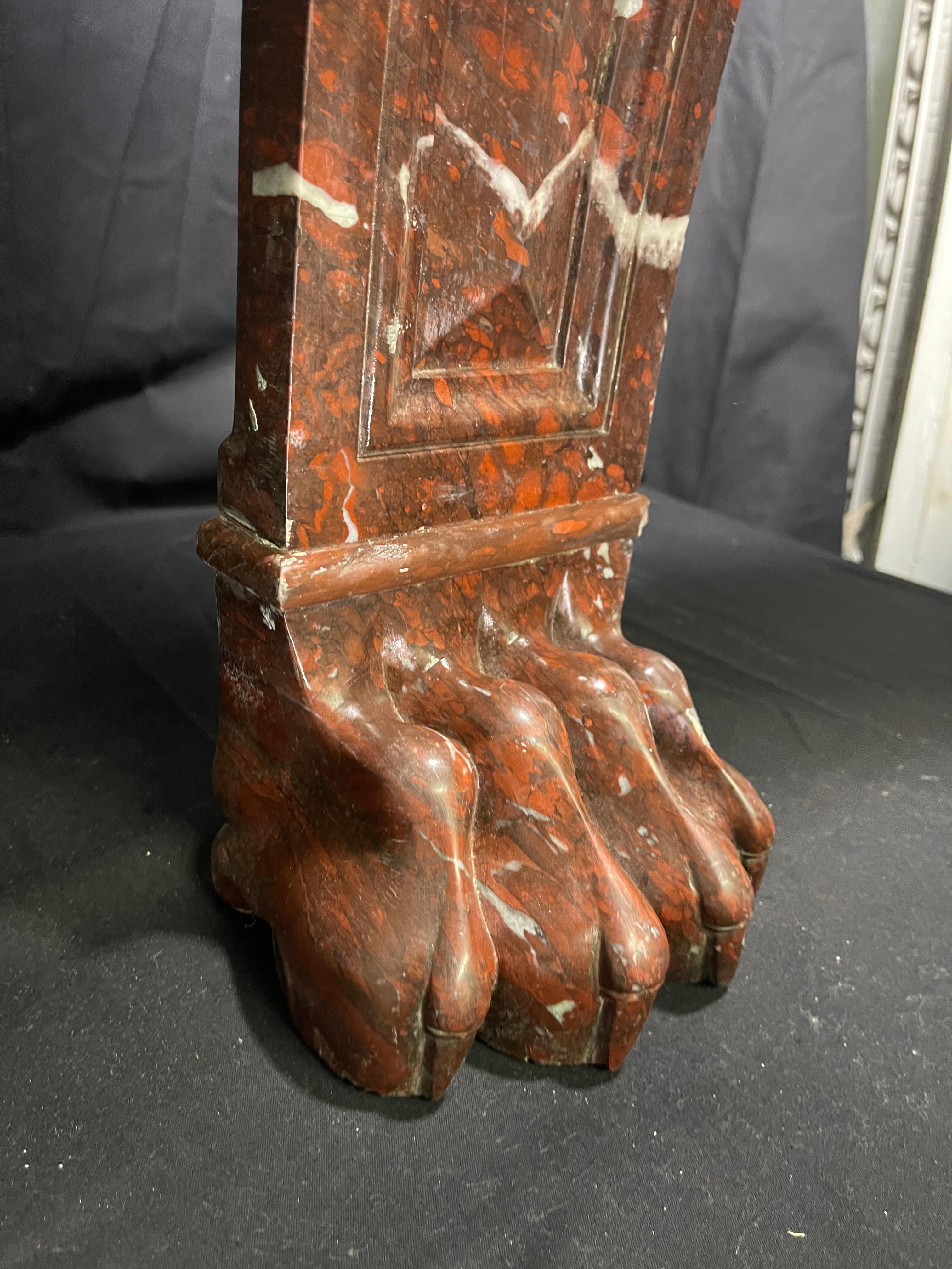 Scrolled Red Marble Table leg components In Good Condition For Sale In Southall, GB