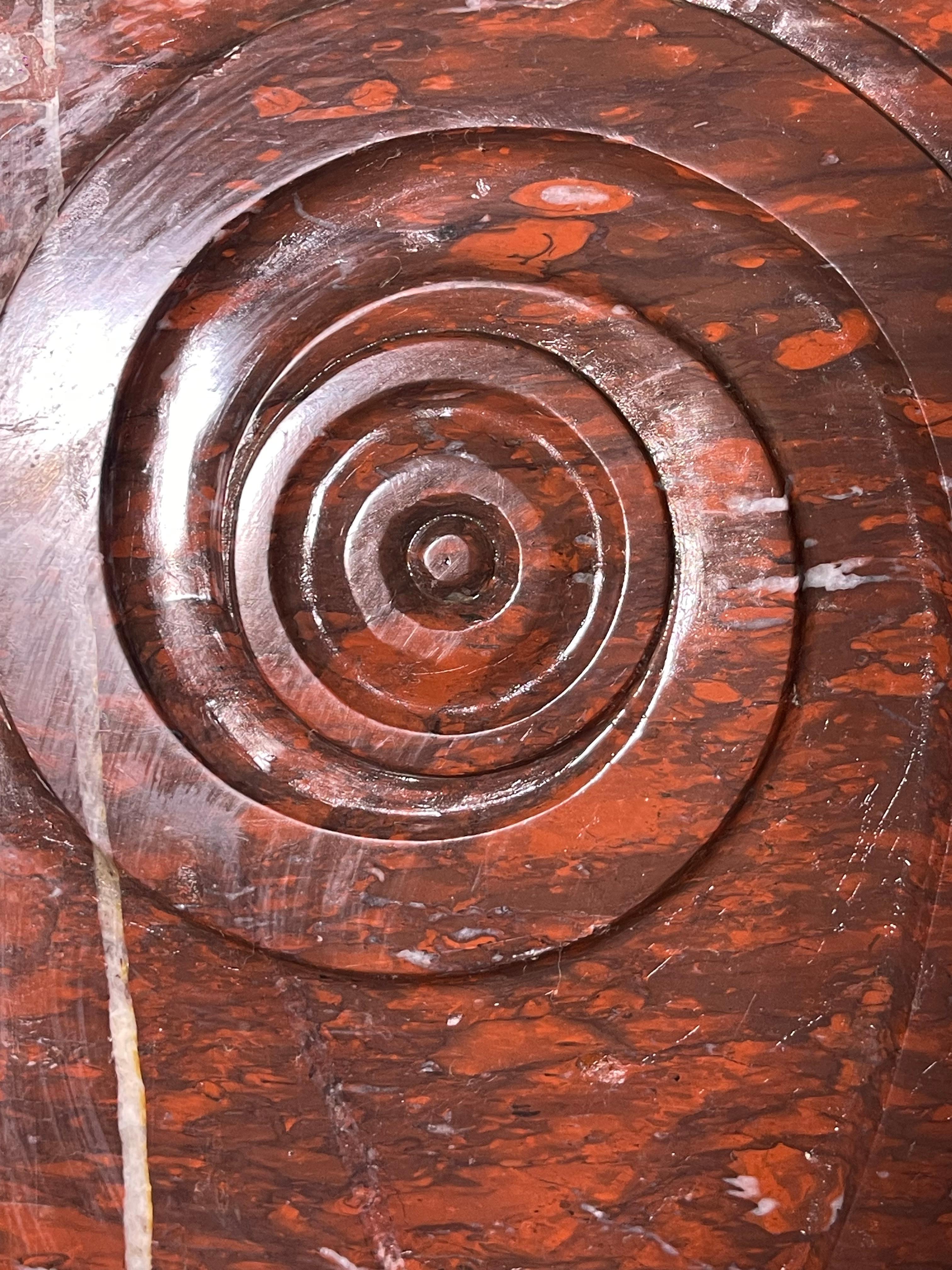 Scrolled Red Marble Table leg components For Sale 1