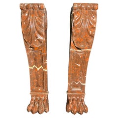 Scrolled Red Marble Table leg components
