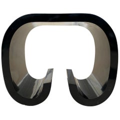 Scrolled Side Table in Black Lacquered Finish