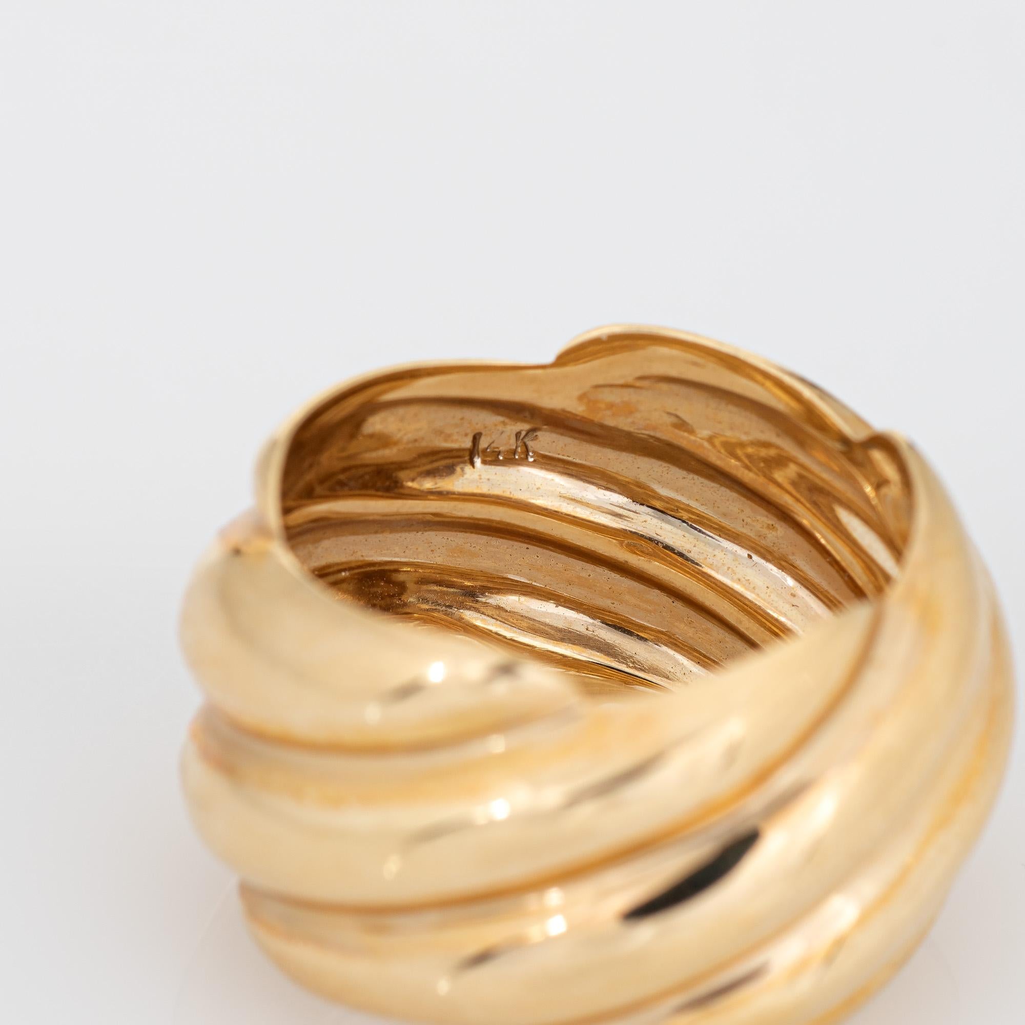 Breiter Bandring mit Schnörkeln 11,7 Gramm 14k Gold Vintage 80er Jahre Nachlassschmuck im Zustand „Gut“ in Torrance, CA