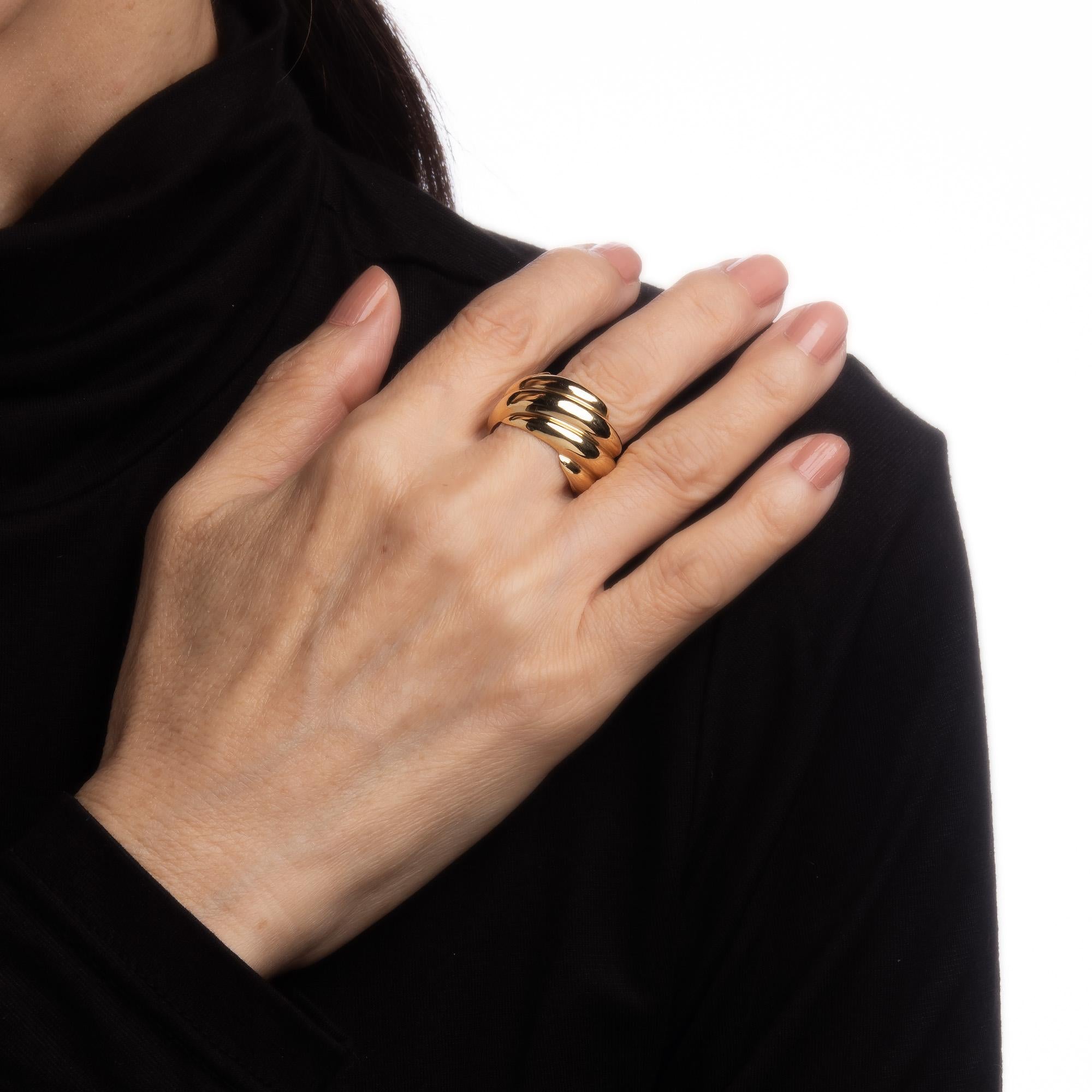 Breiter Bandring mit Schnörkeln 11,7 Gramm 14k Gold Vintage 80er Jahre Nachlassschmuck Damen
