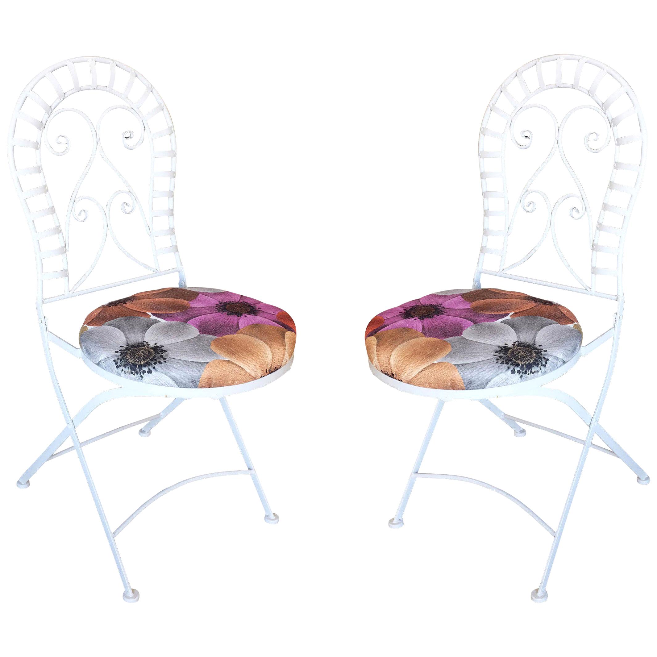 Silla Plegable de Hierro Fundido para Exteriores, Pareja