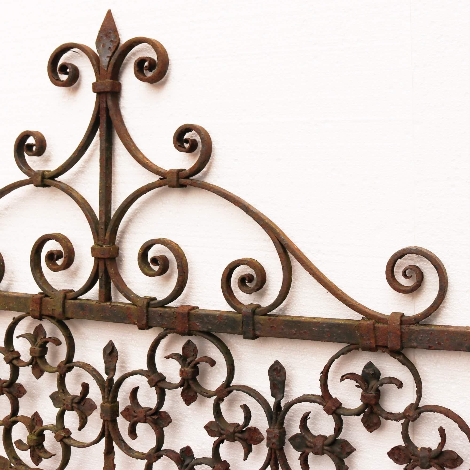 English Scrolling Victorian Wrought Iron Side Gate For Sale