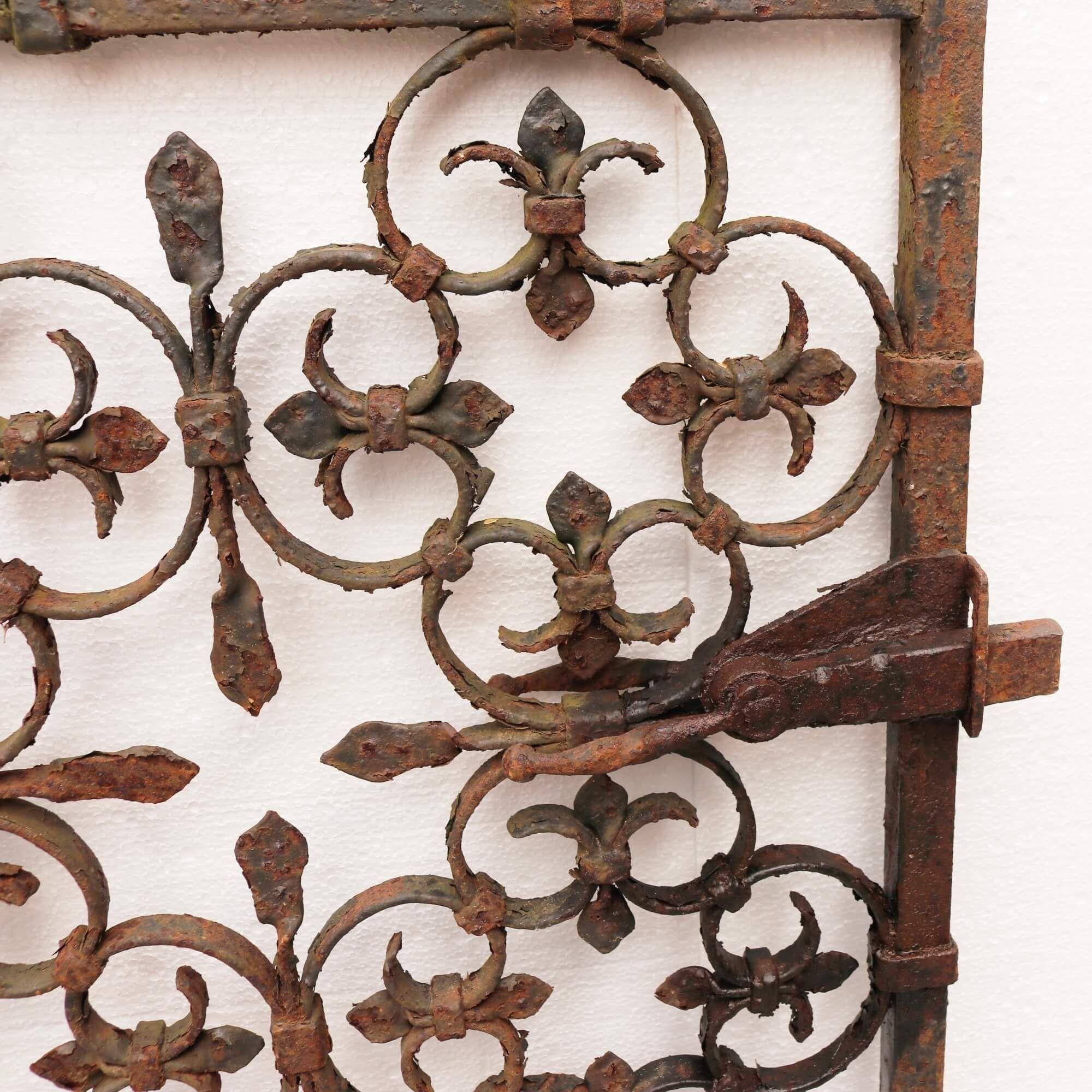 English Scrolling Victorian Wrought Iron Side Gate For Sale