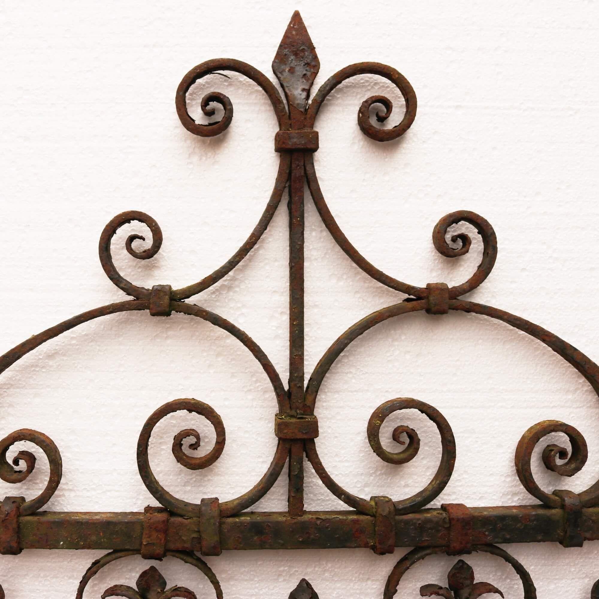 19th Century Scrolling Victorian Wrought Iron Side Gate For Sale
