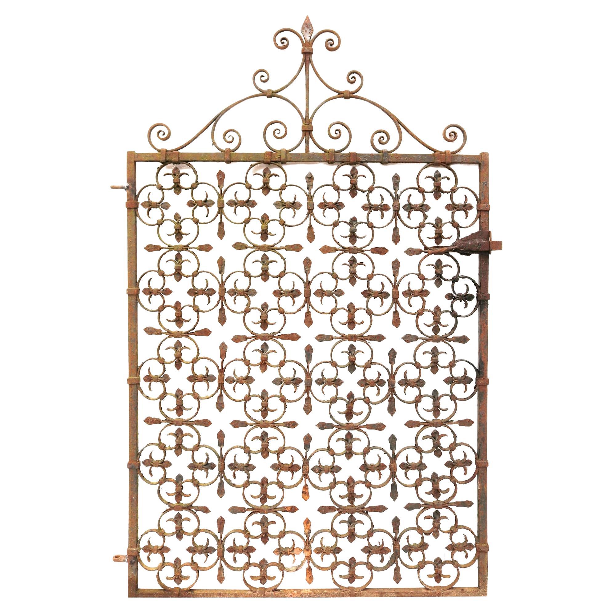 Scrolling Victorian Wrought Iron Side Gate For Sale