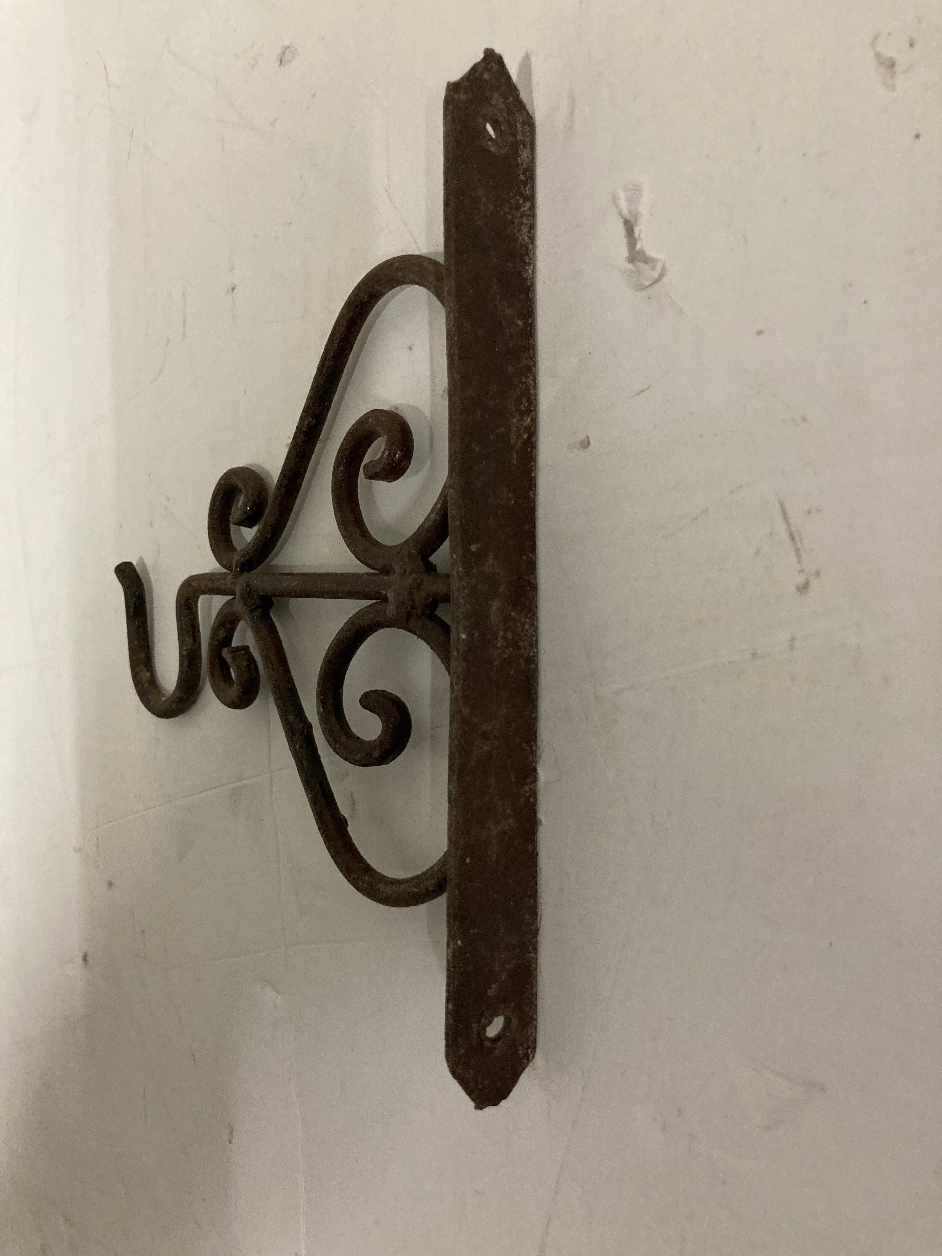 Moroccan Scrolling Wall Mounted Iron Bracket for Lanterns or Signs For Sale