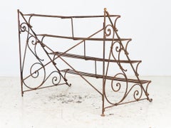Scrollwork Four Tier Iron Plant Stand or Etagere, England Mid 20th Century