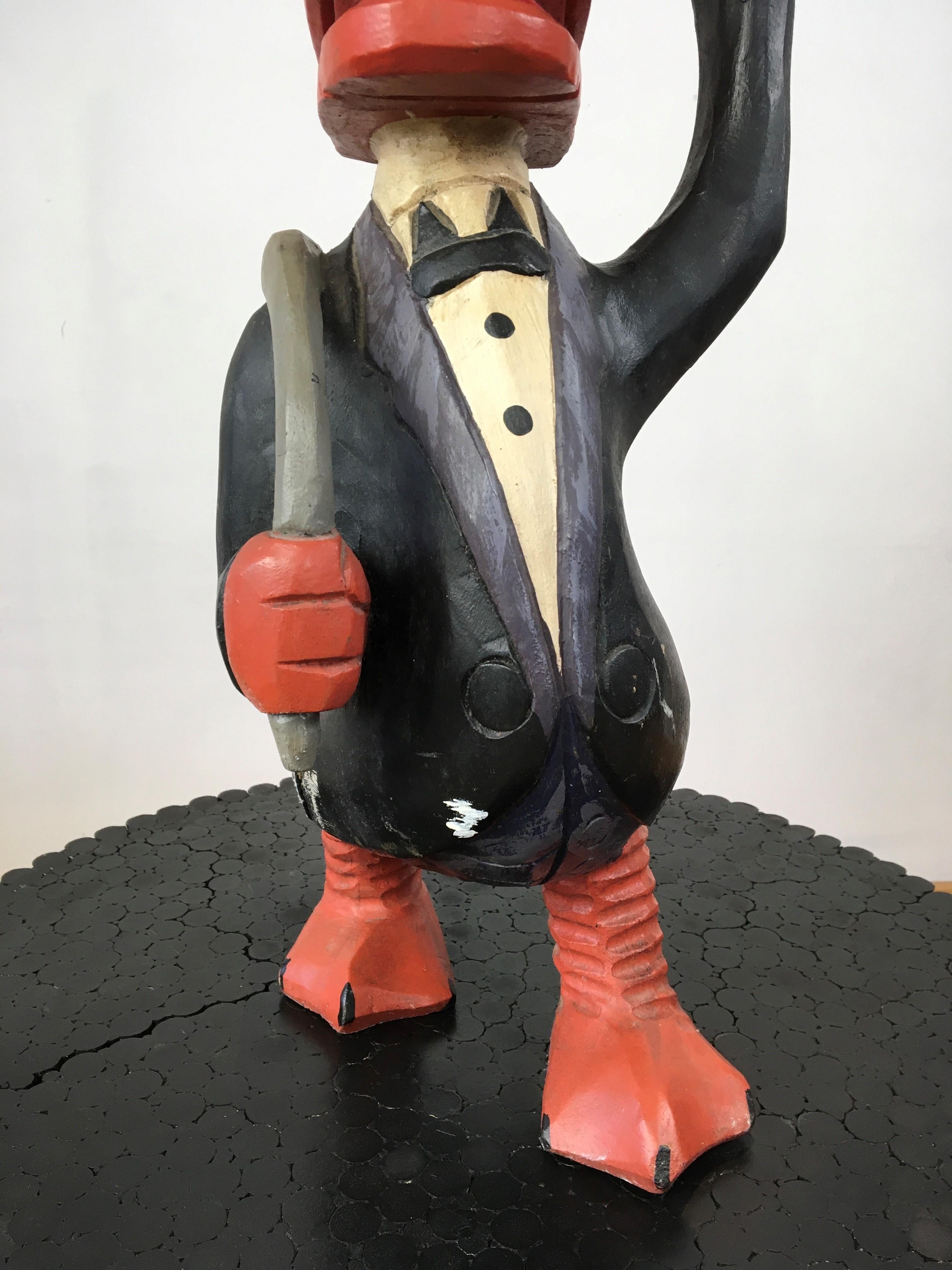 Scrooge McDuck Wood Sculpture, 1980s In Good Condition In Antwerp, BE