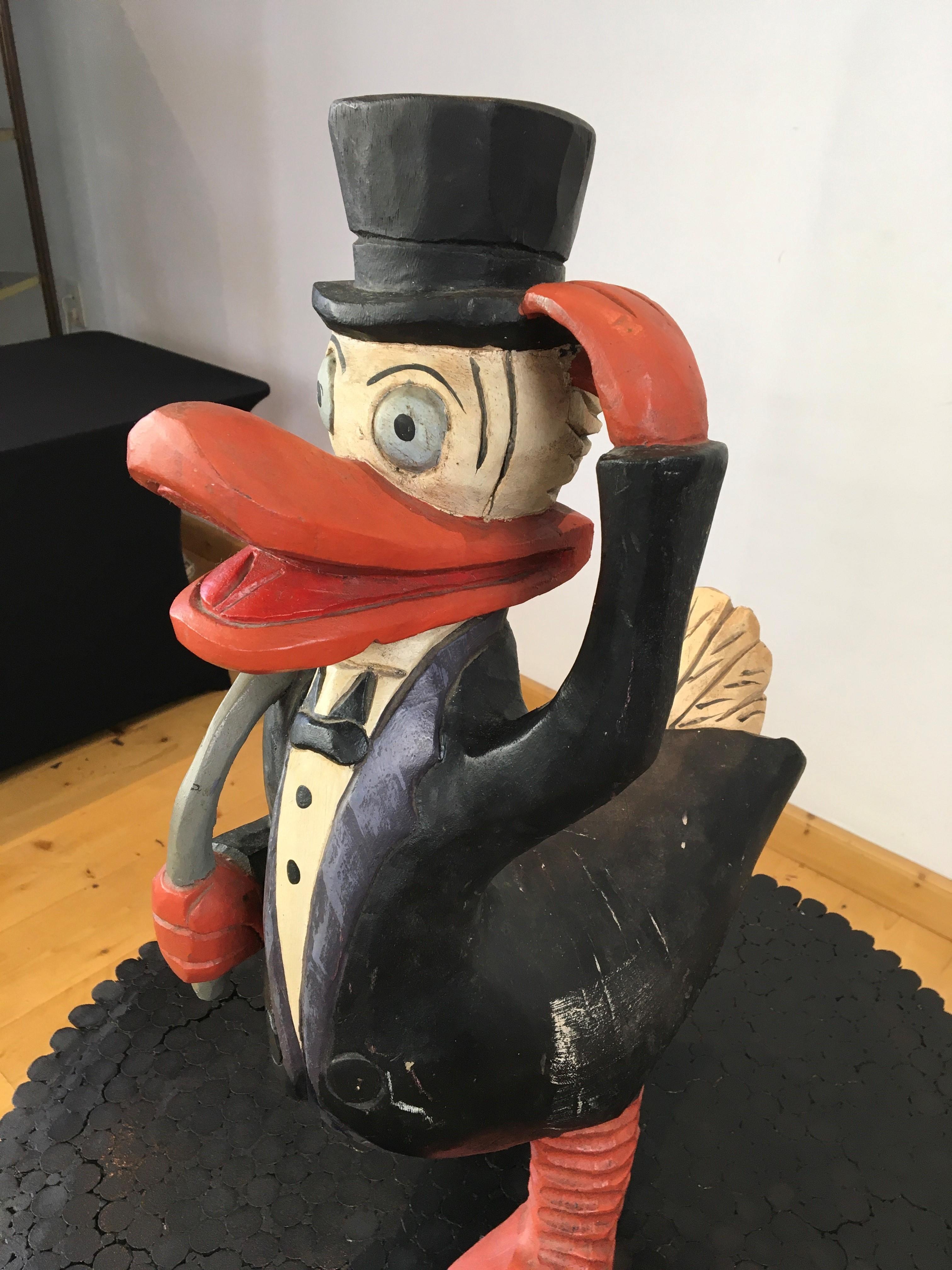 Scrooge McDuck Wood Sculpture, 1980s 1