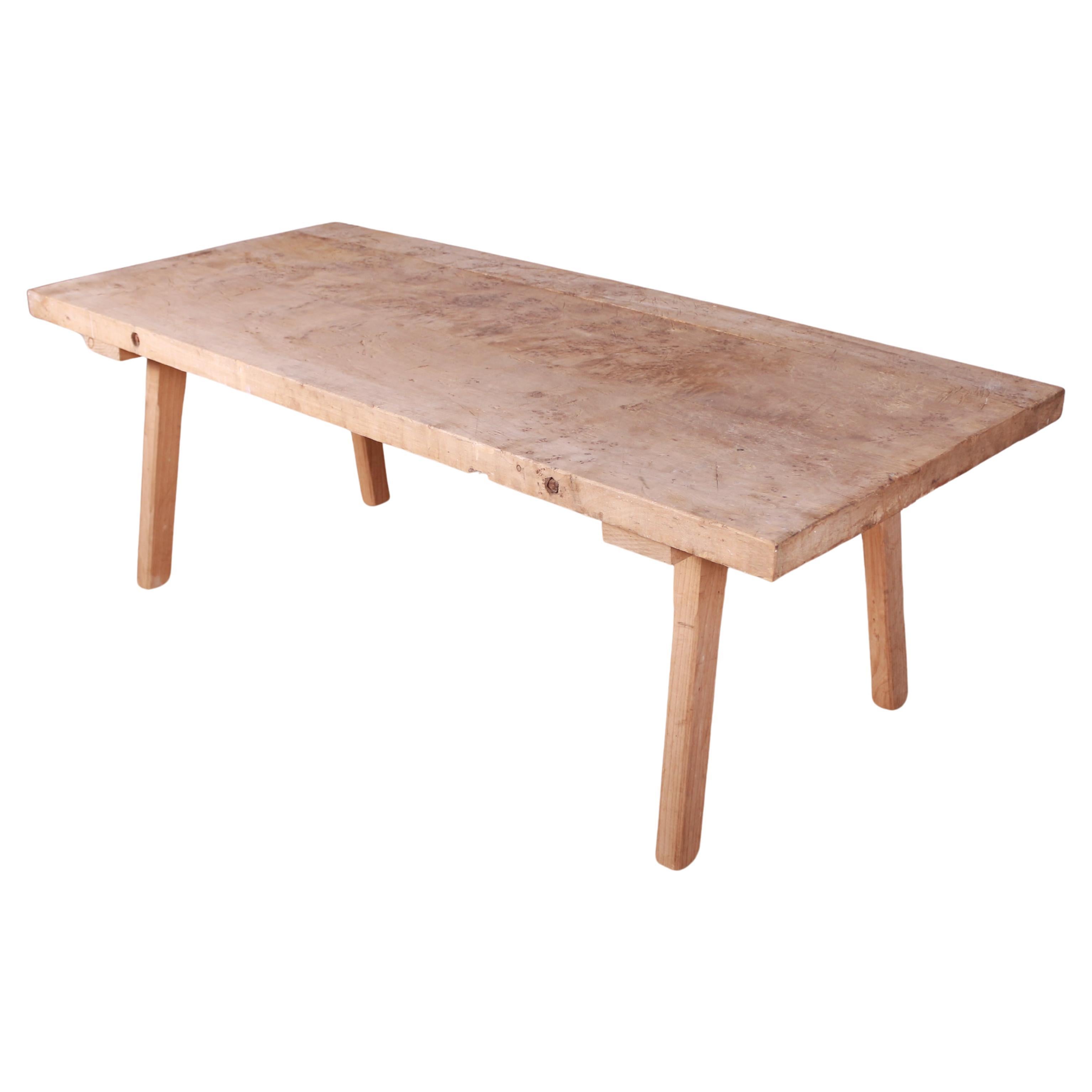 Scrubbed Burr Walnut Coffee Table For Sale
