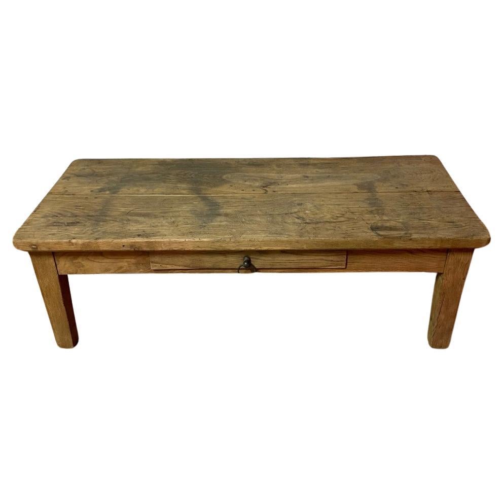 Scrubbed oak coffee table For Sale