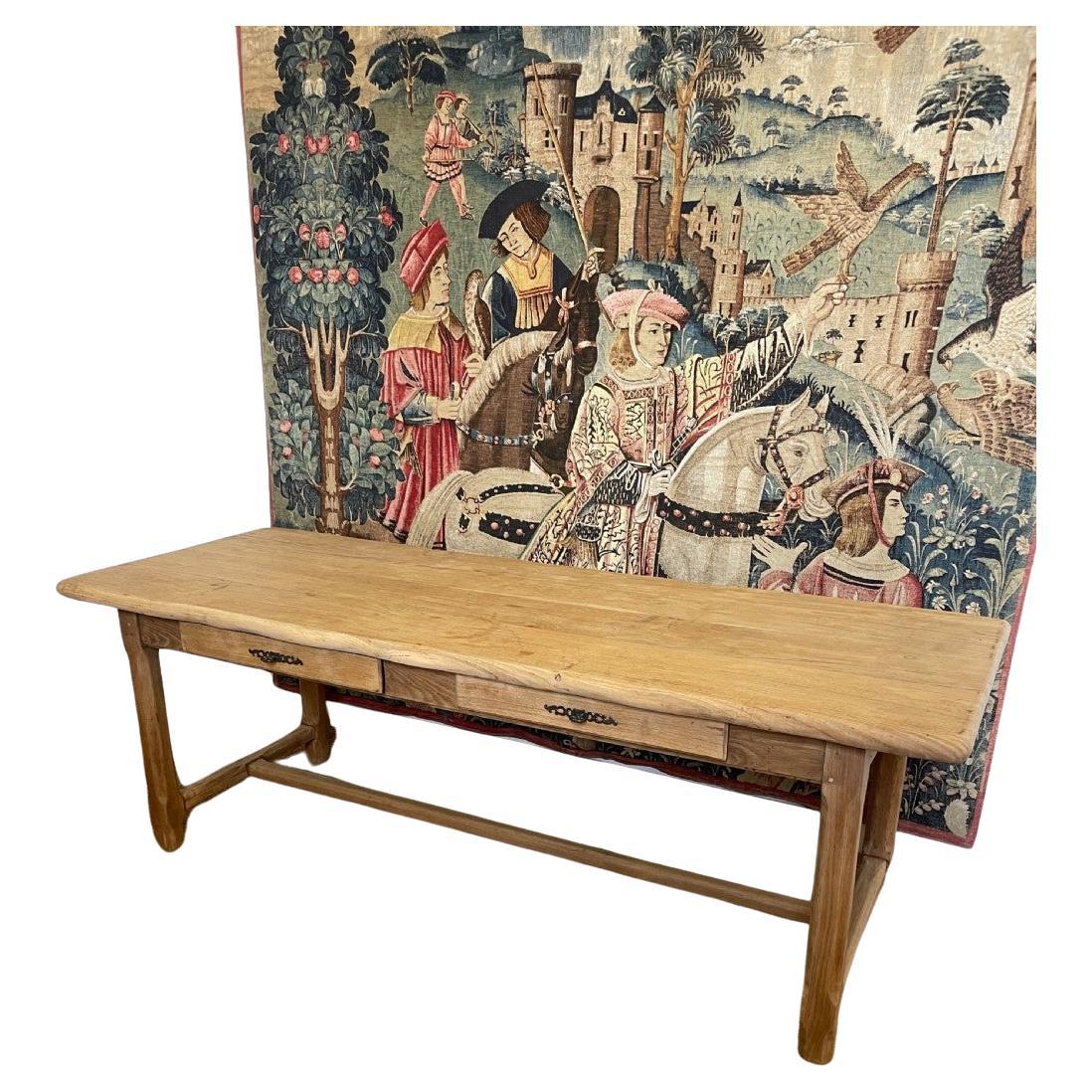 Scrubbed oak farmhouse table For Sale