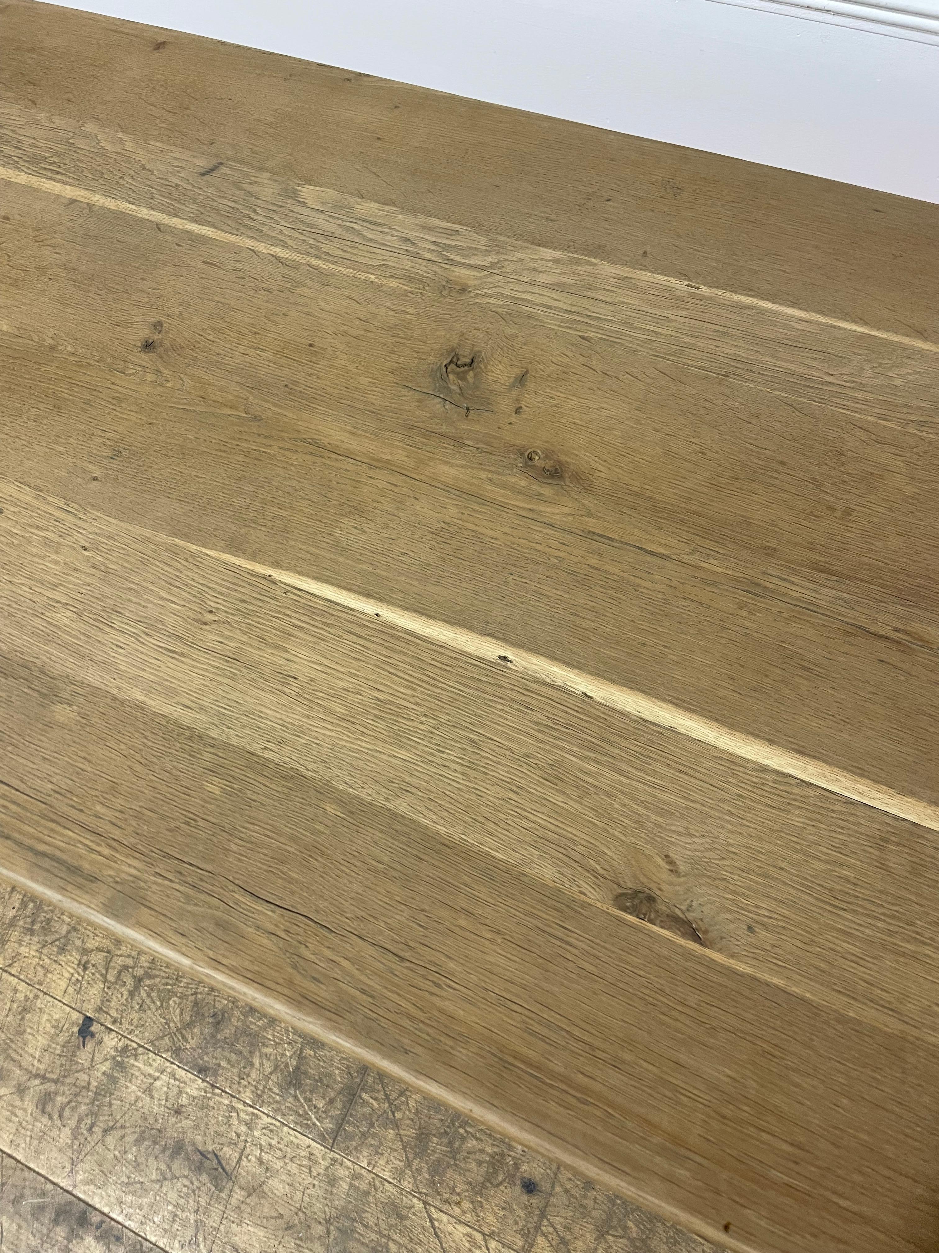 Scrubbed oak French farm house table 8-10 seater  For Sale 2