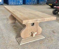 Scrubbed oak refectory table / farmhouse table
