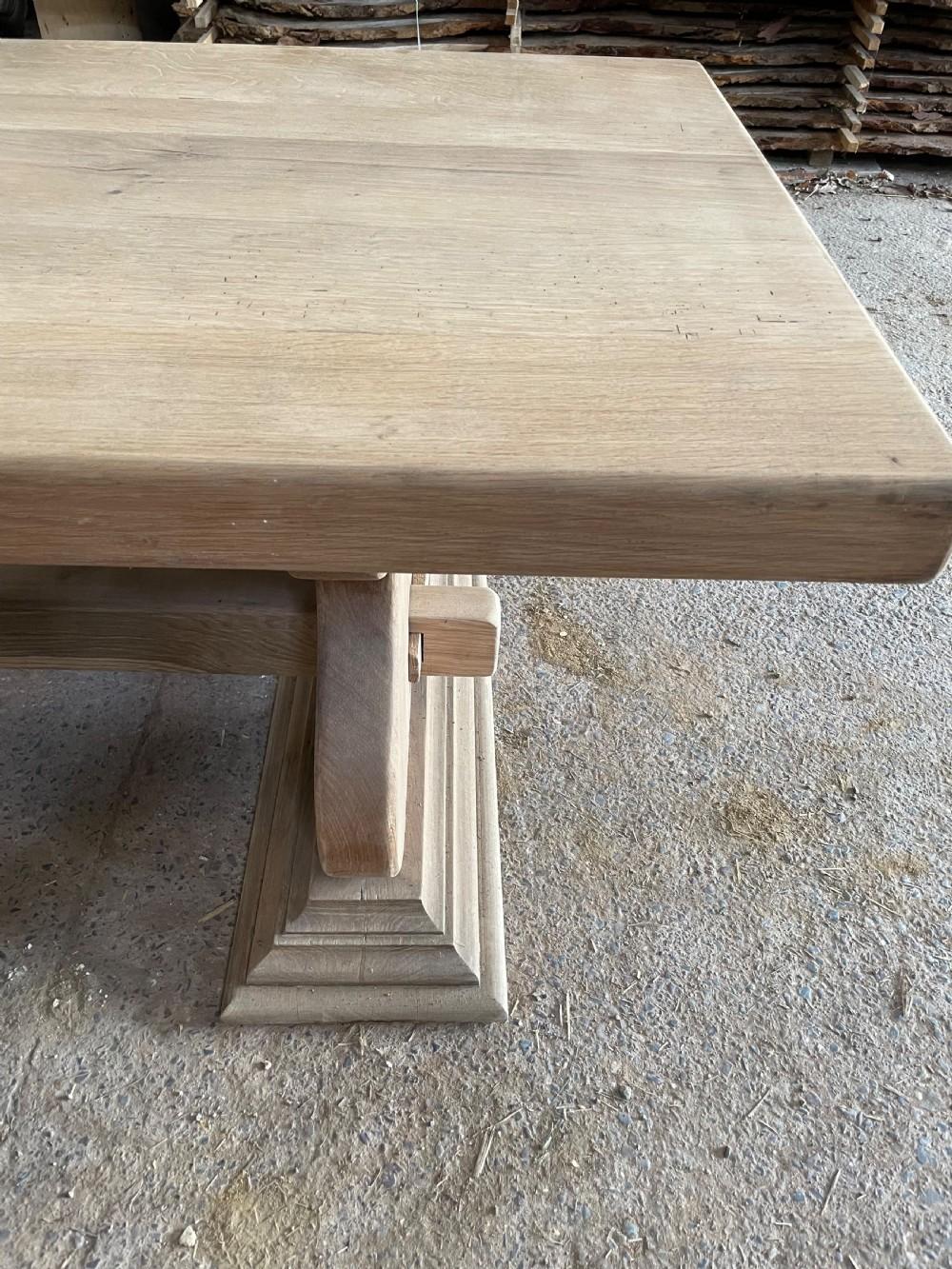 Scrubbed oak refectory table / farmhouse table  For Sale 1