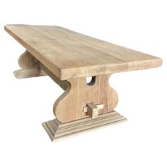 Used Scrubbed oak refectory table / farmhouse table 
