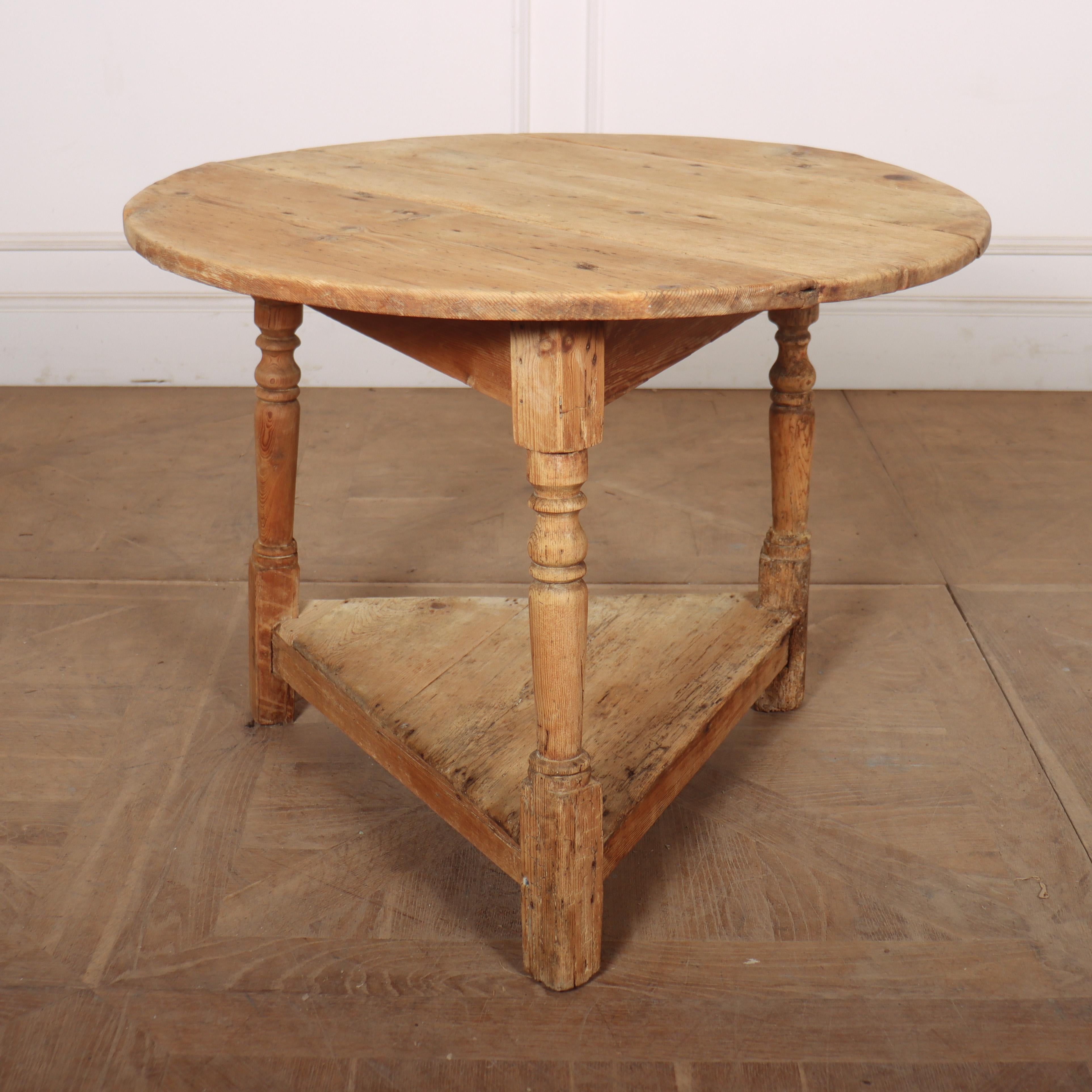 English Scrubbed Pine Cricket Table