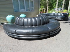 Scrumptious 4 Piece Leather Non Stop Style Serpentine Sectional Sofa Bernhardt