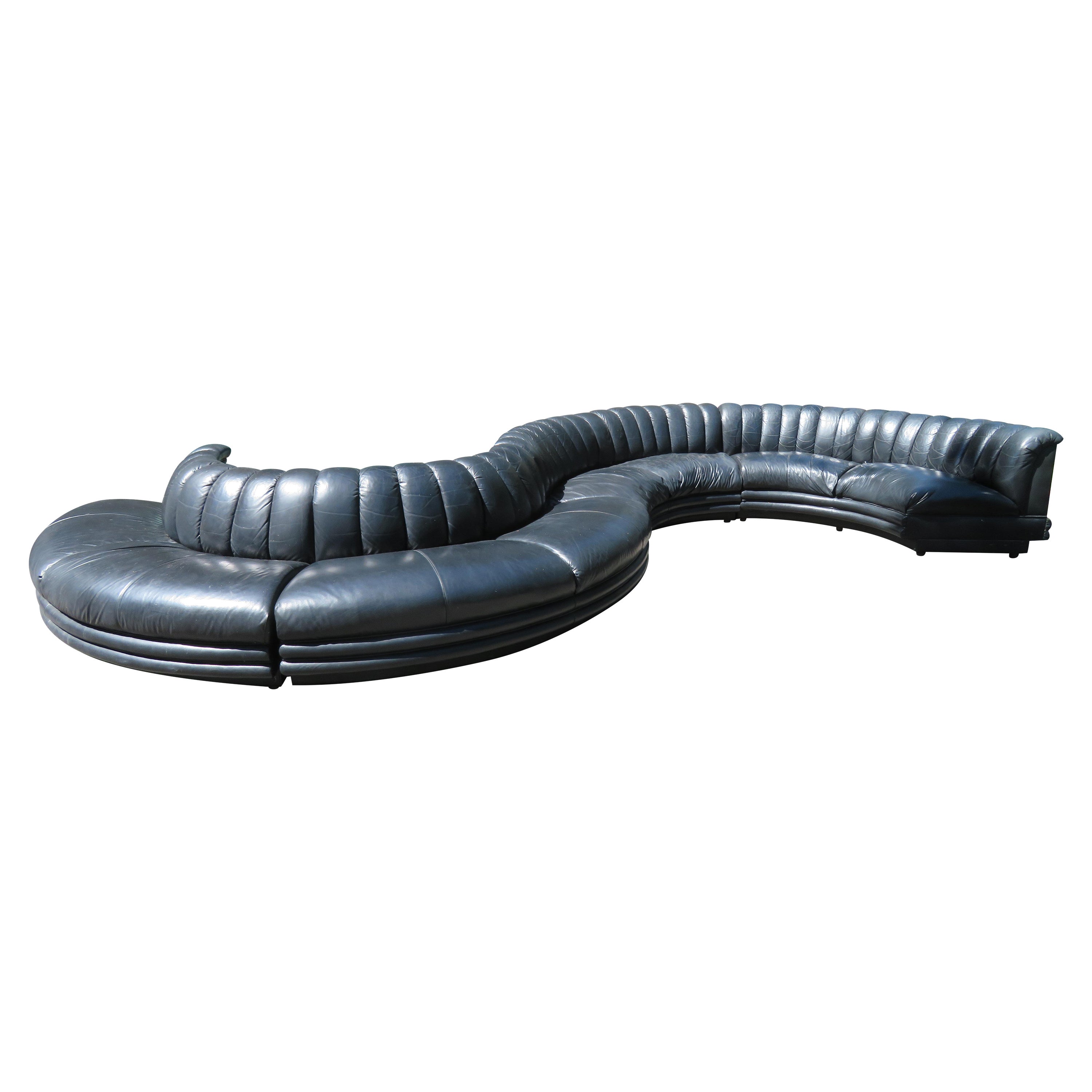 Scrumptious 4 Stück Leder Non Stop Style Serpentine Sechsteiliges Sofa Bernhardt