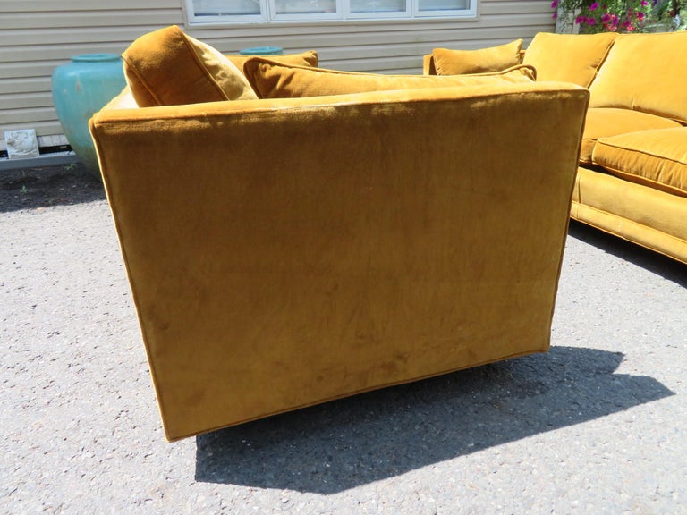 Upholstery Scrumptious Pair Harvey Probber Butterscotch Even Arm Sofas Mid-Century Modern For Sale
