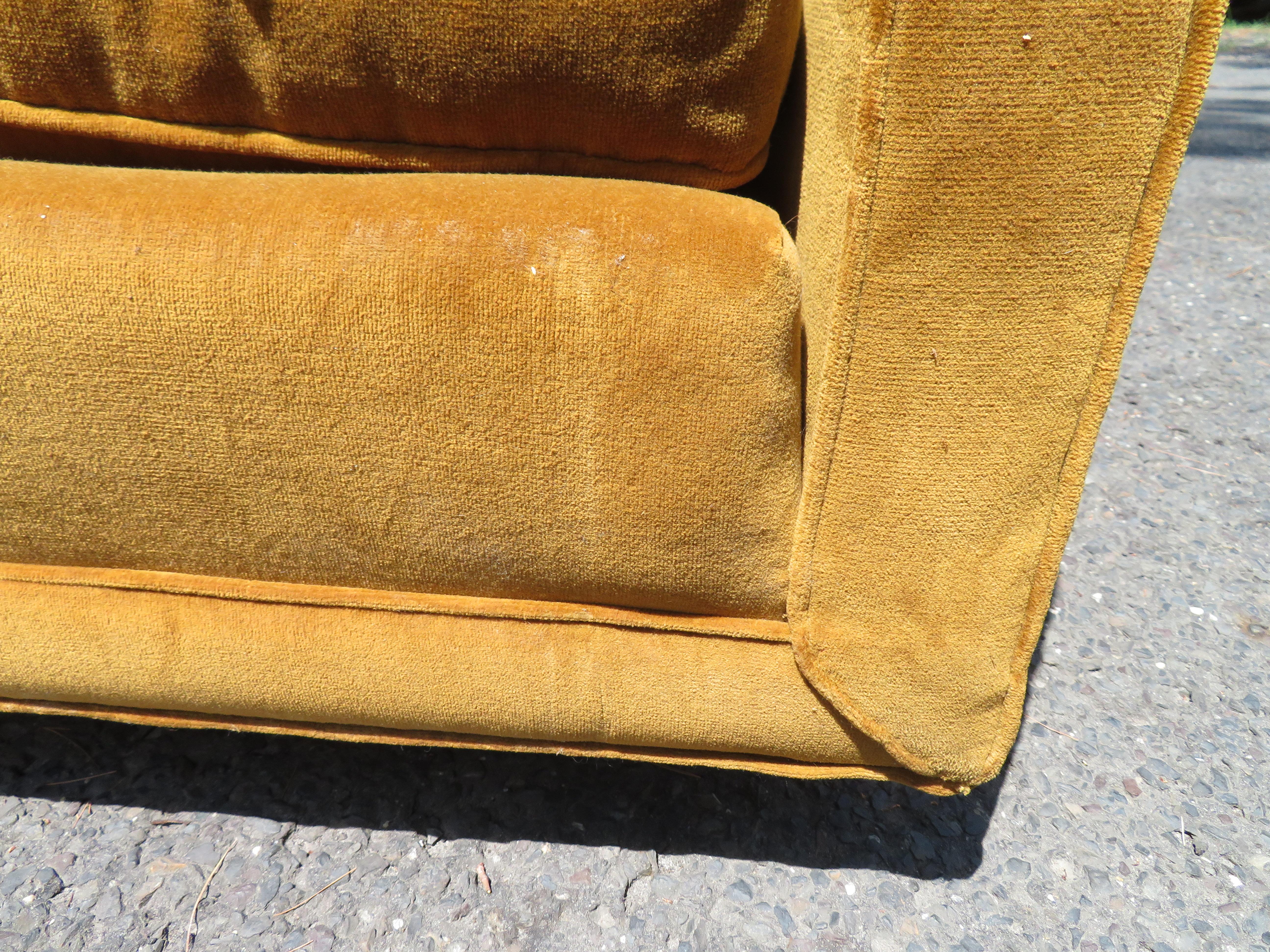 Mid-20th Century Scrumptious Pair Harvey Probber Butterscotch Even Arm Sofas Mid-Century Modern For Sale