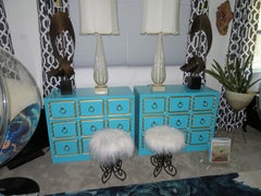 Scrumptious Pair of XL Italian Murano Gold Fleck Bubble Lamps Hollywood Regency