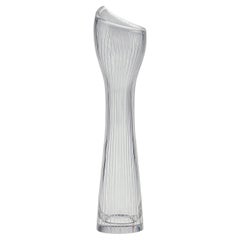 Vintage Scsndinavian Modern Tapio Wirkkala Crystal Line Cut Art Vase Handblown 1957
