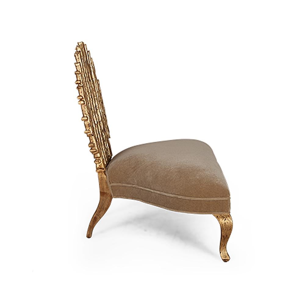 Scuadra Armchair with Hand-Crafted Back Rest in Solid Wood In Excellent Condition For Sale In Paris, FR