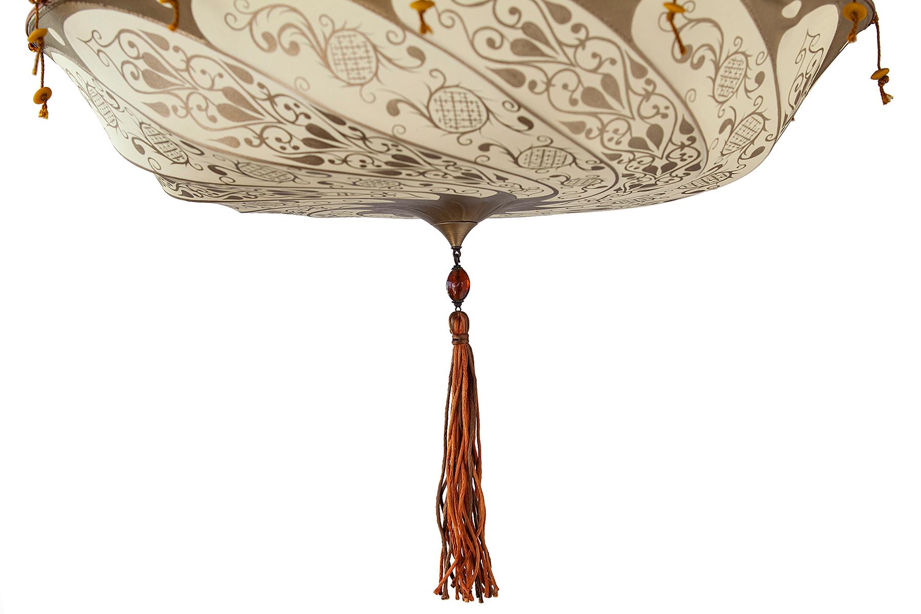 Italian Scudo Saraceno Fortuny Silk Lamp
