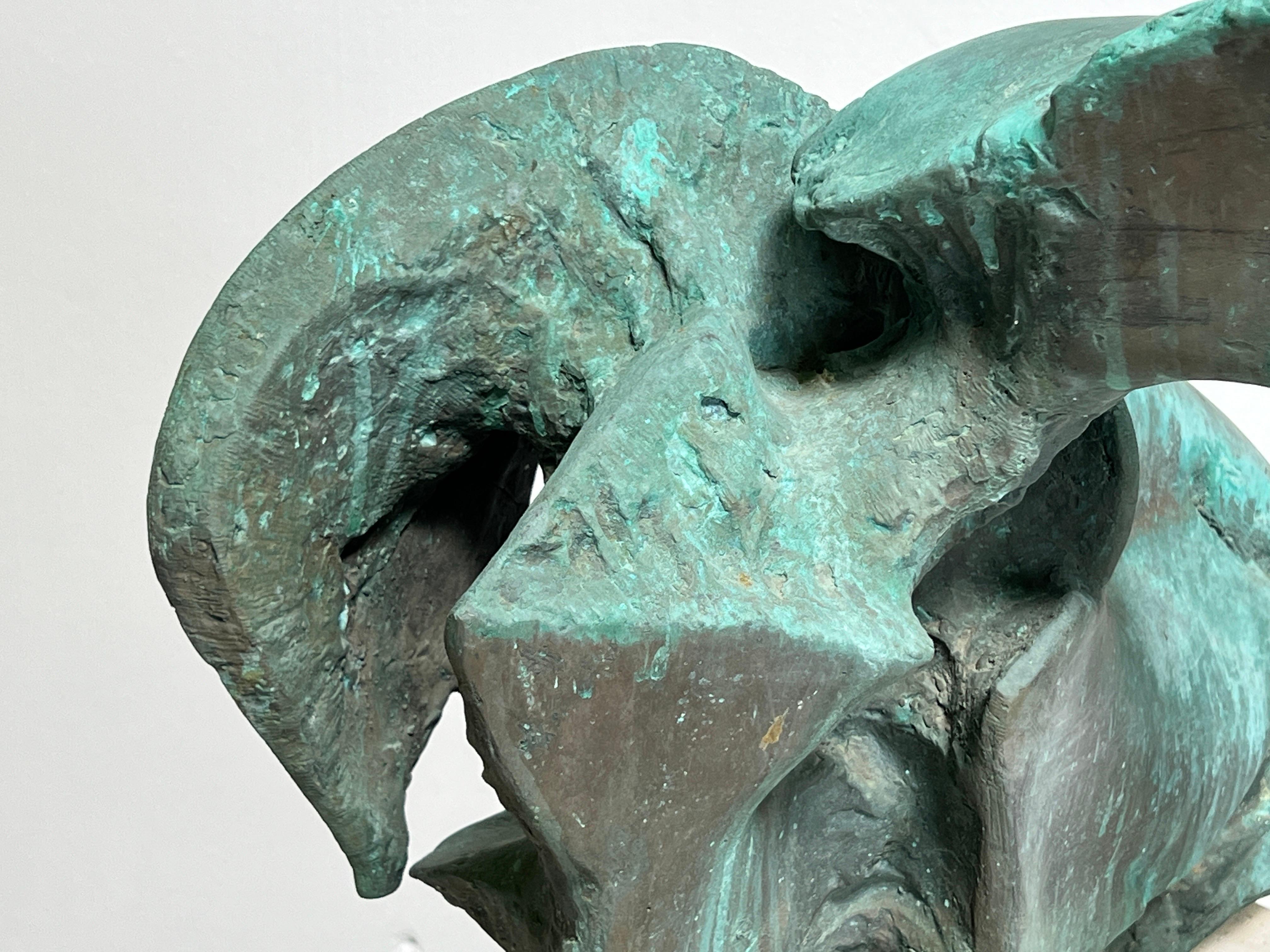 Scull and Horn, sculpture en bronze de Jack Zajac en vente 8