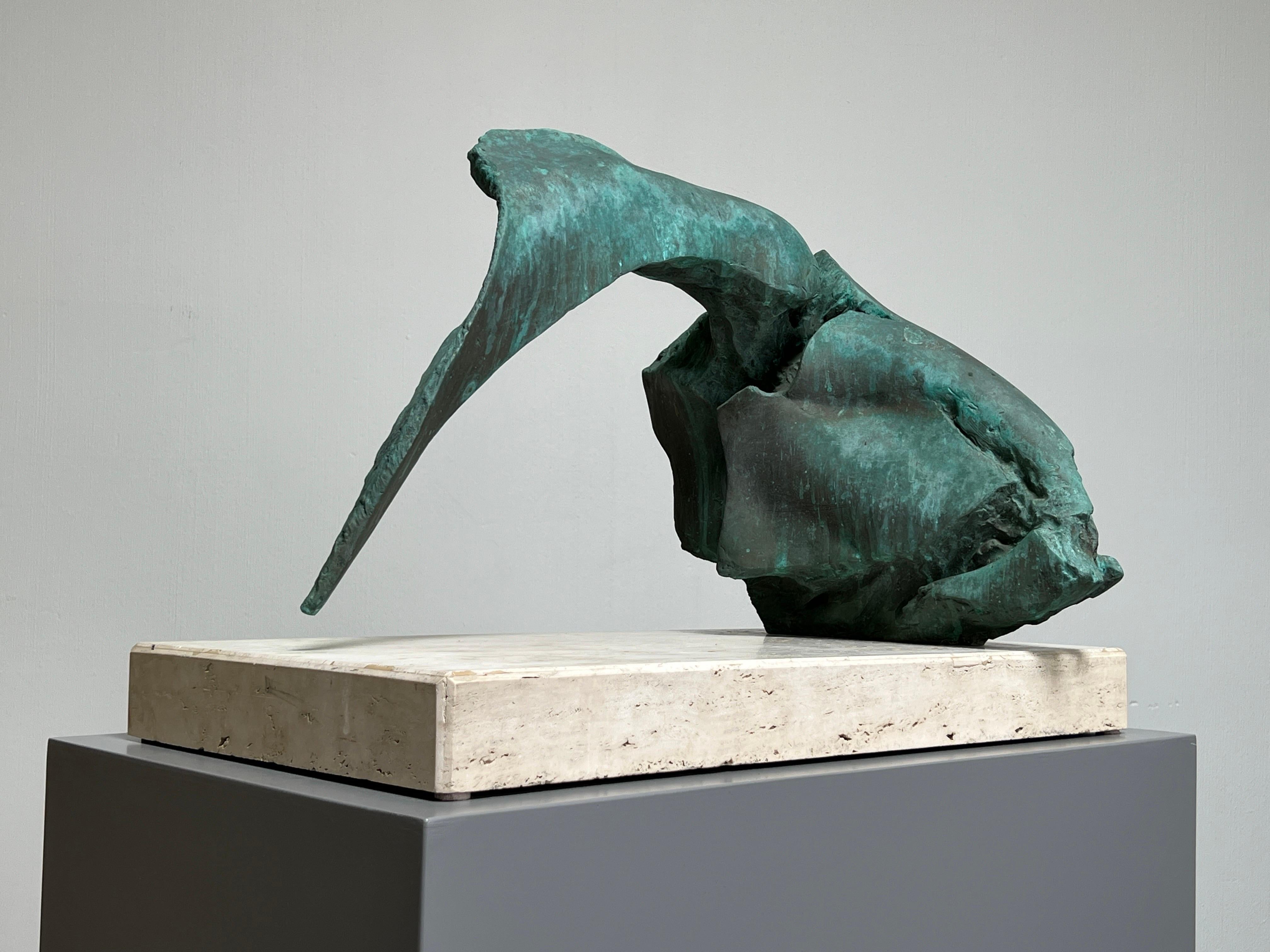 italien Scull and Horn, sculpture en bronze de Jack Zajac en vente