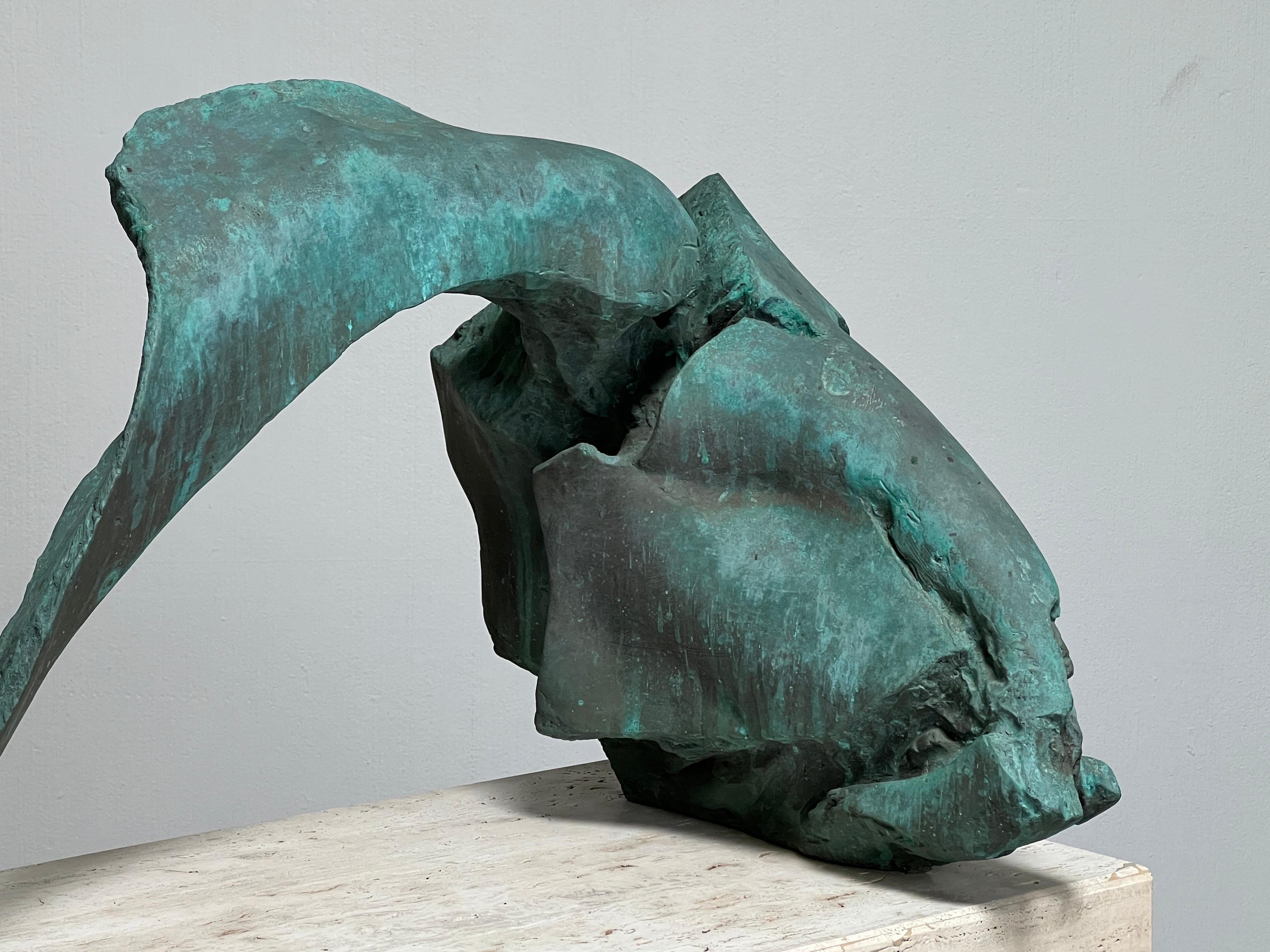 Moulage Scull and Horn, sculpture en bronze de Jack Zajac en vente
