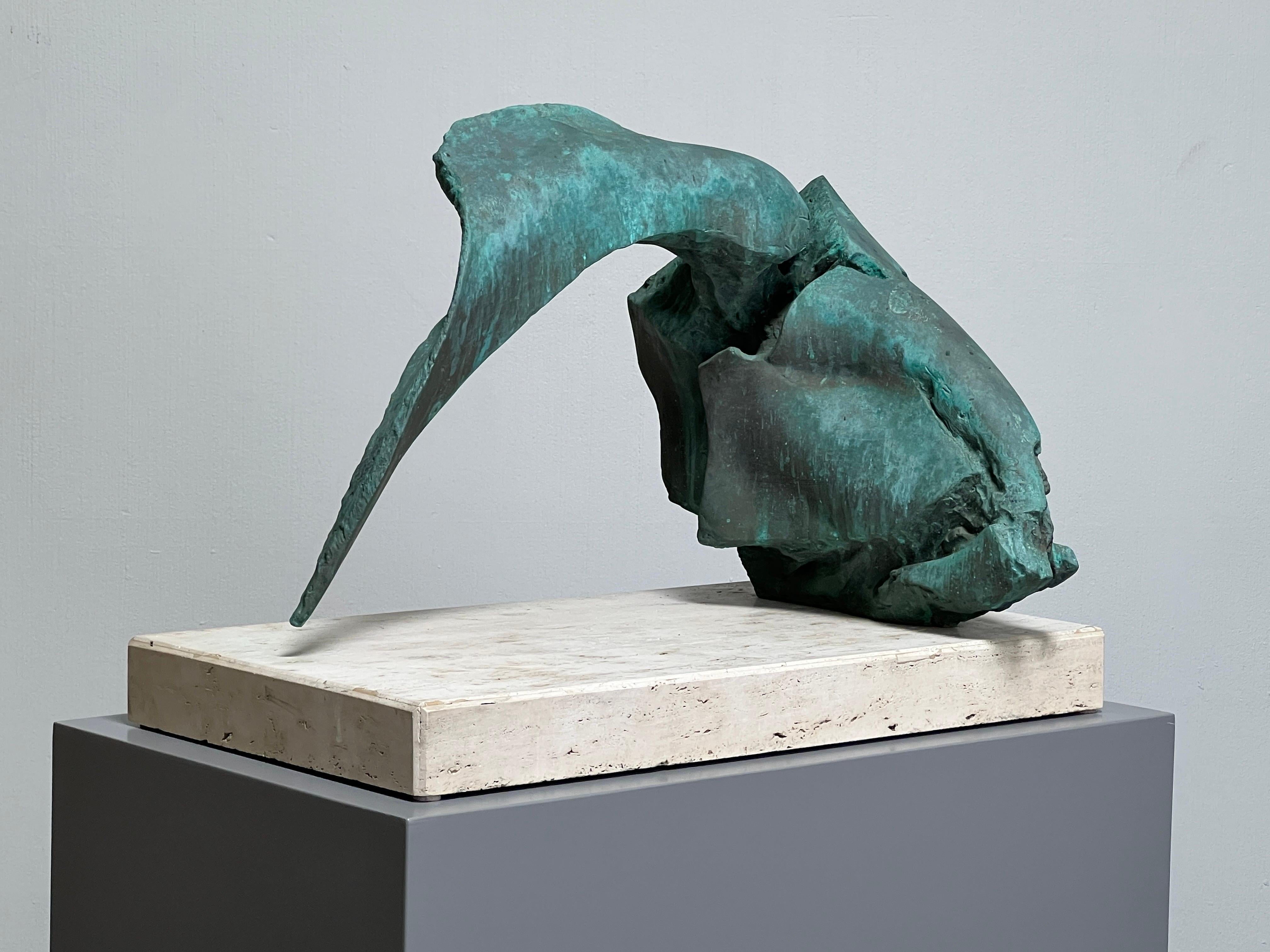 Scull and Horn, sculpture en bronze de Jack Zajac Bon état - En vente à Dallas, TX