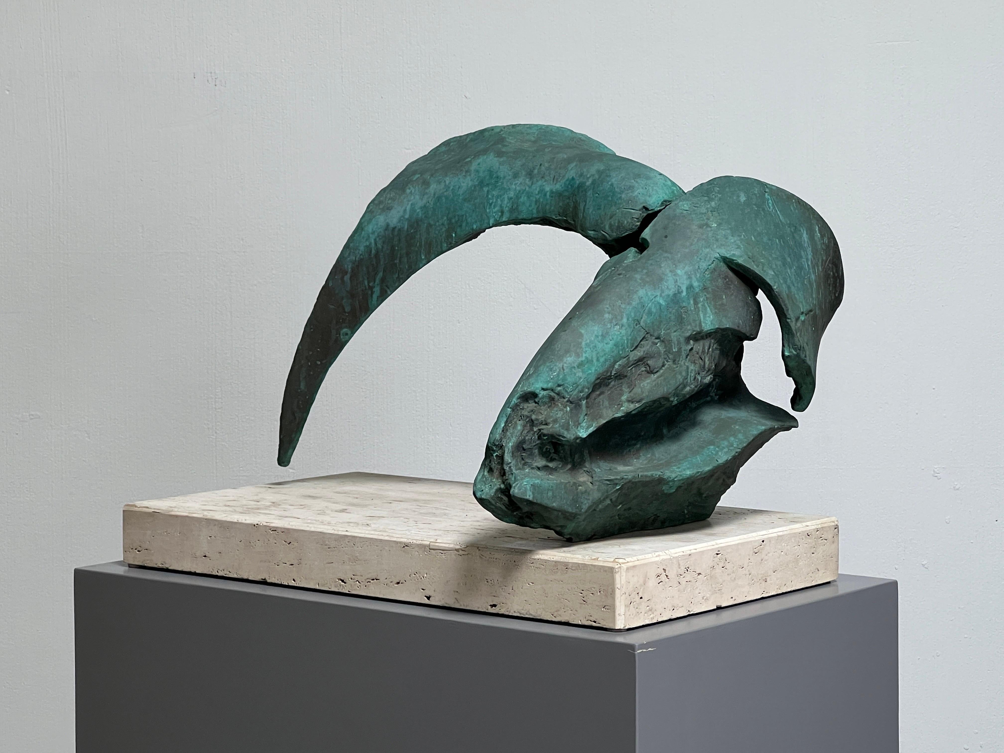 Bronze Scull and Horn, sculpture en bronze de Jack Zajac en vente