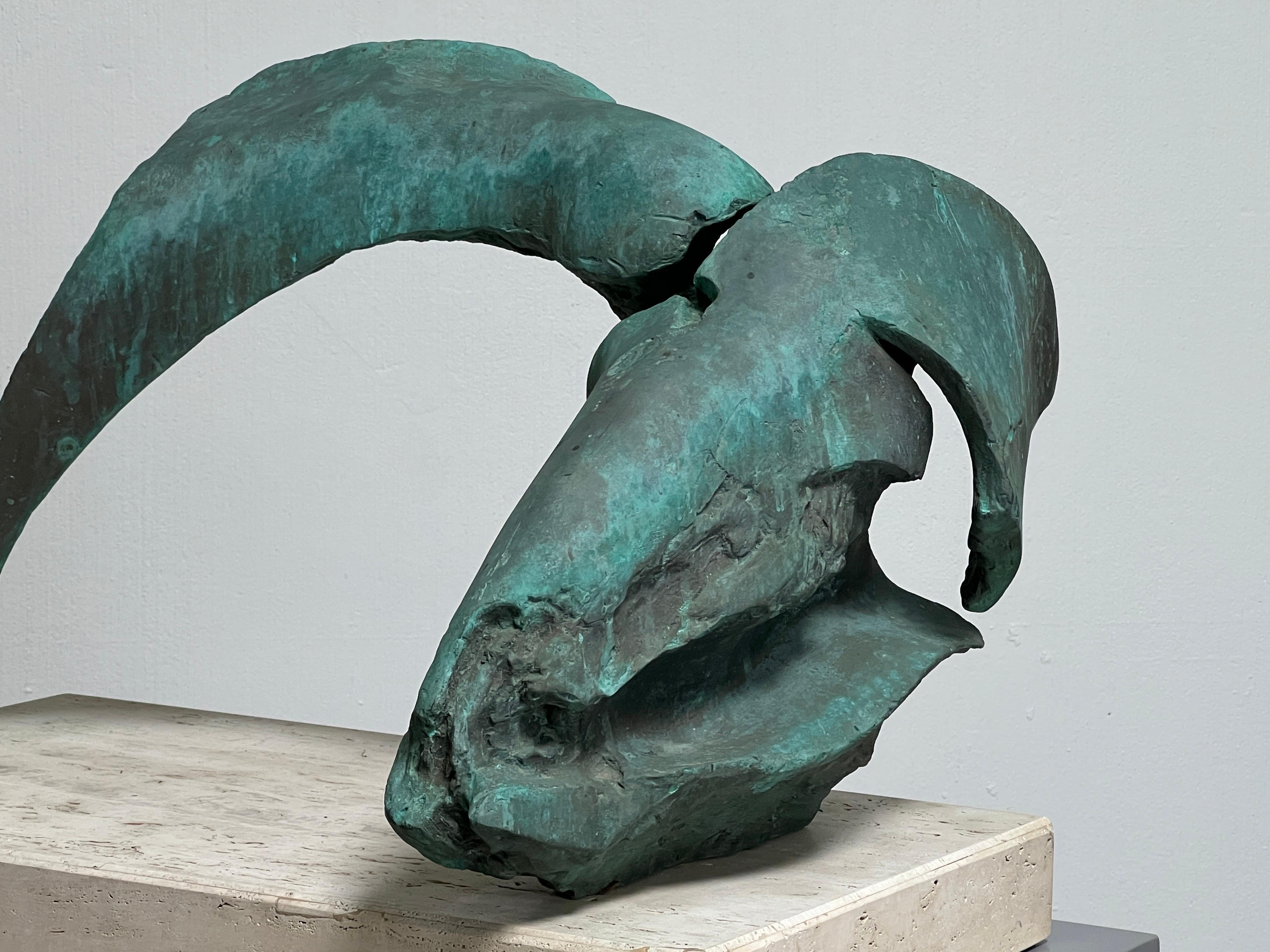 Scull and Horn, scultura in bronzo di Jack Zajac in vendita 2