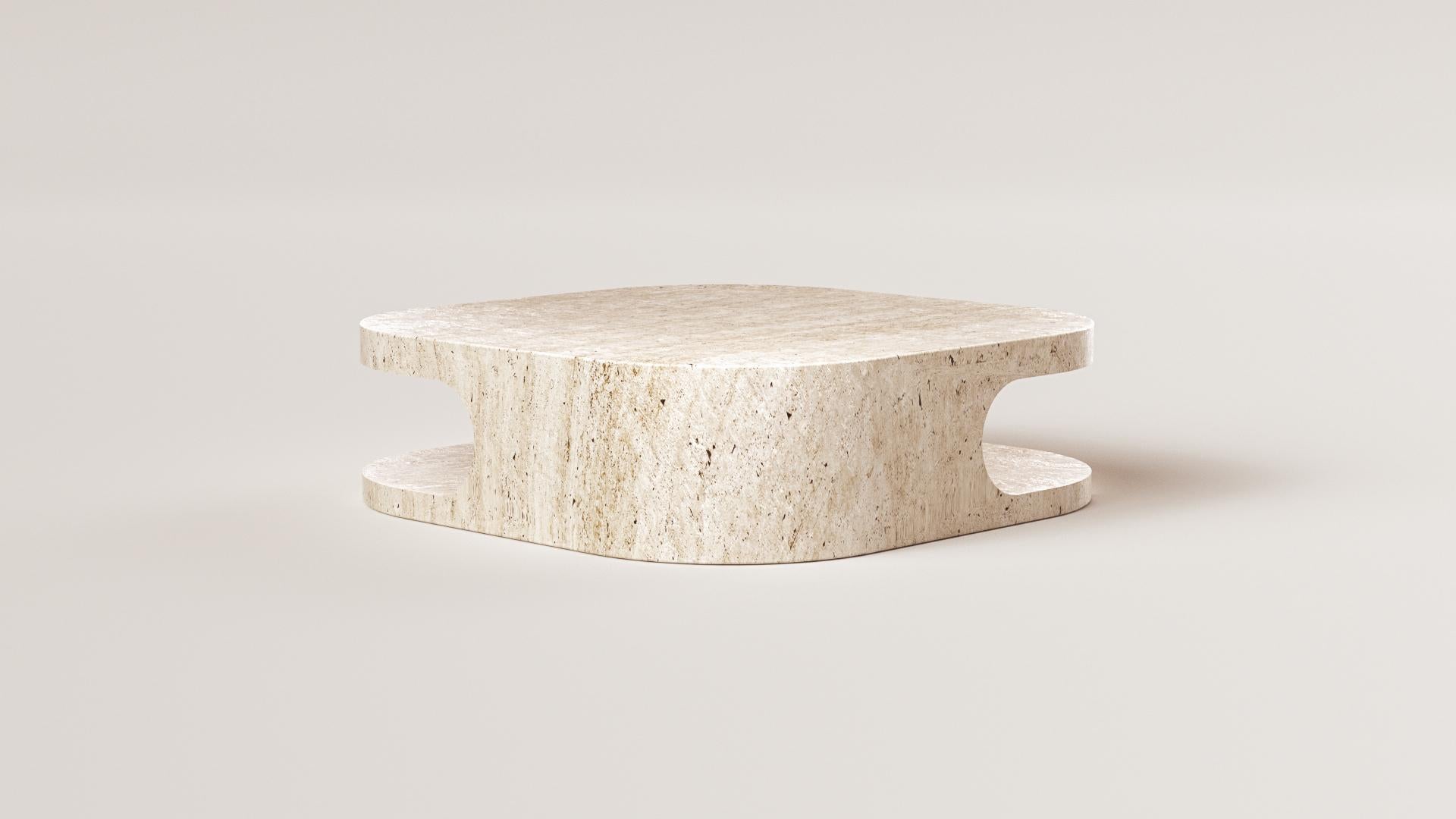 Travertine Sculpt Coffee Table by Arthur Vallin For Sale