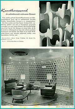 Sculpta-Grille Screen on Walnut Base by Richard Harvey, 1960s