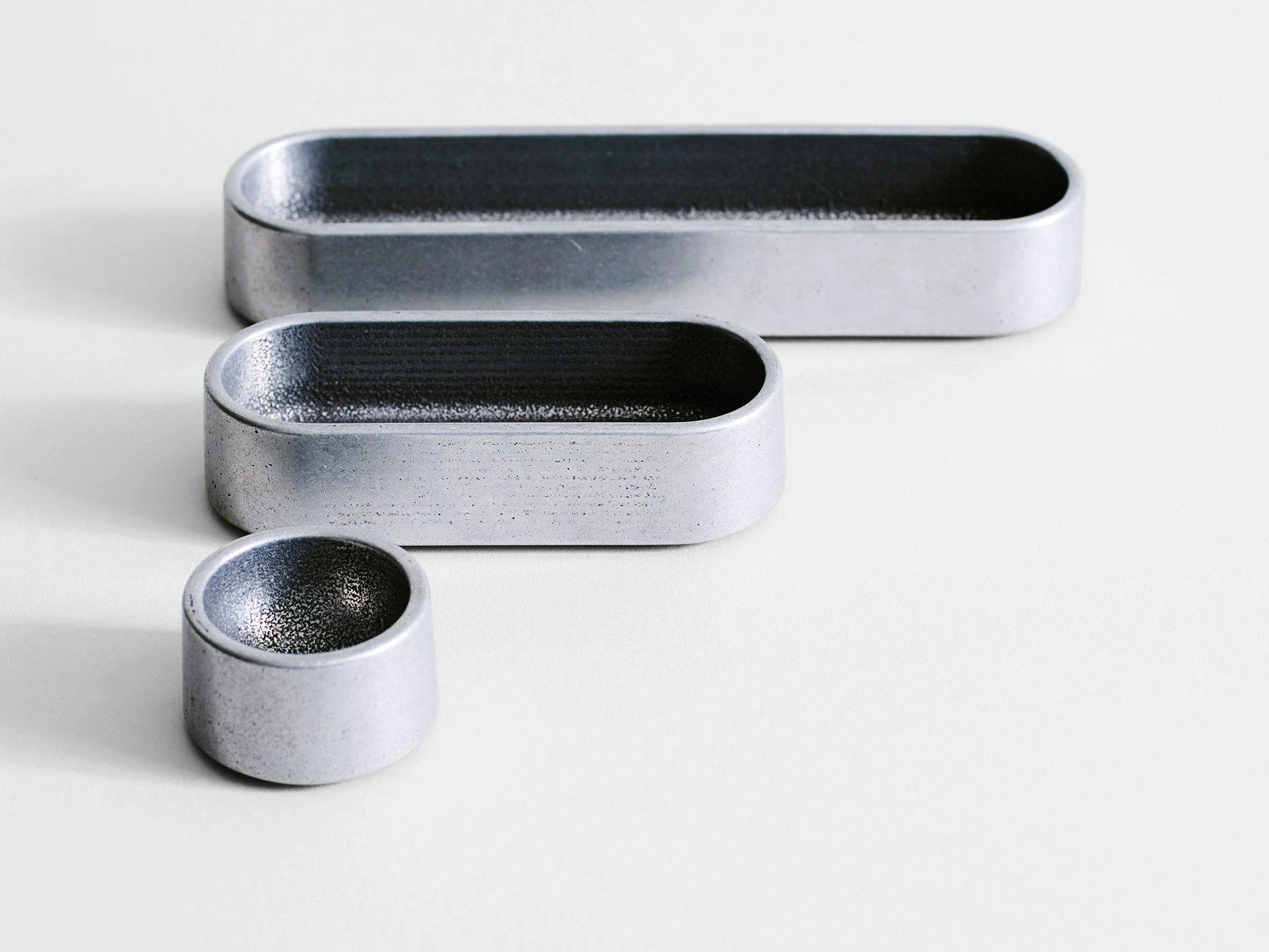 Modern Sculpted Aluminum Stack Trays by Henry Wilson