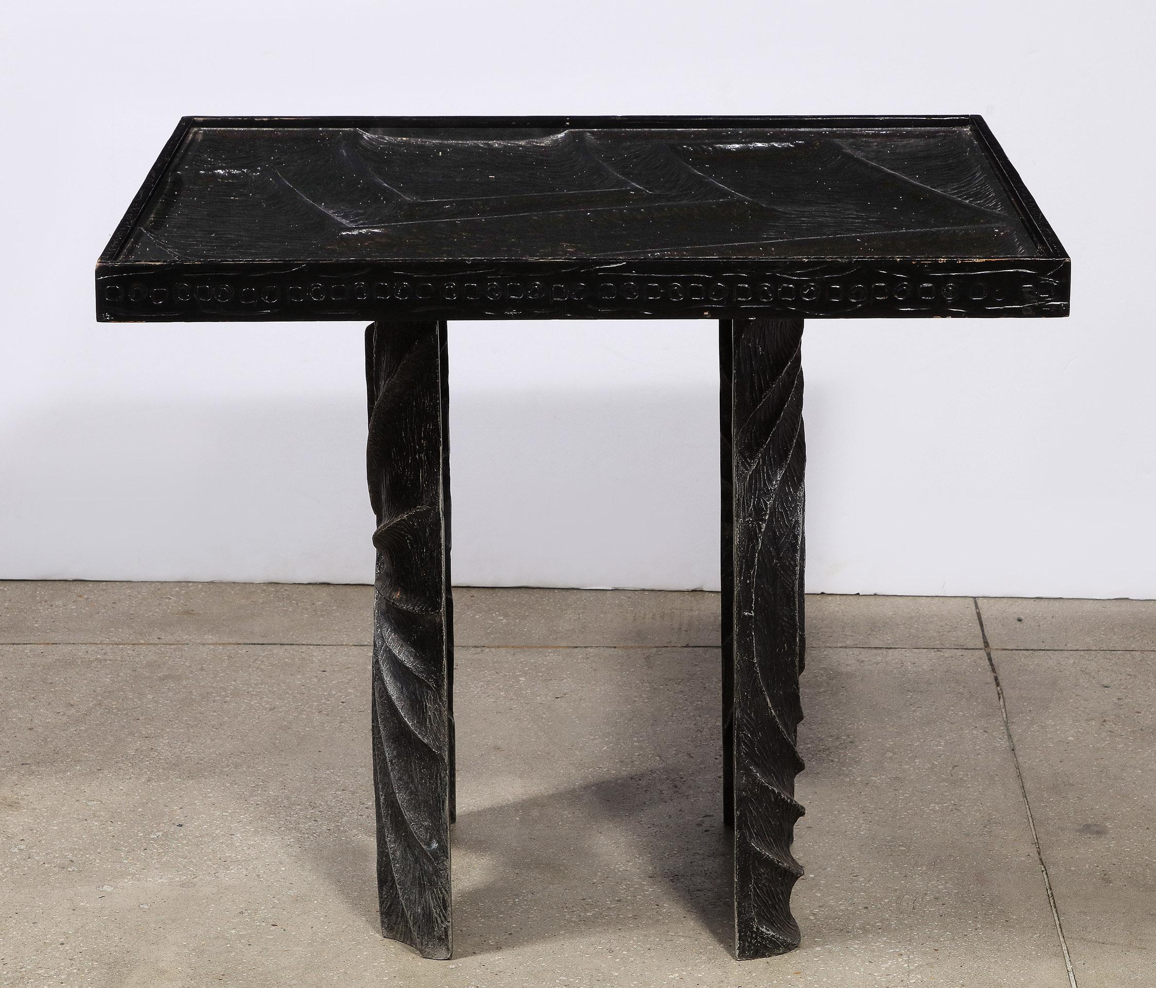 20ième siècle Table en aluminium sculpté de Laura Johnson Drake en vente