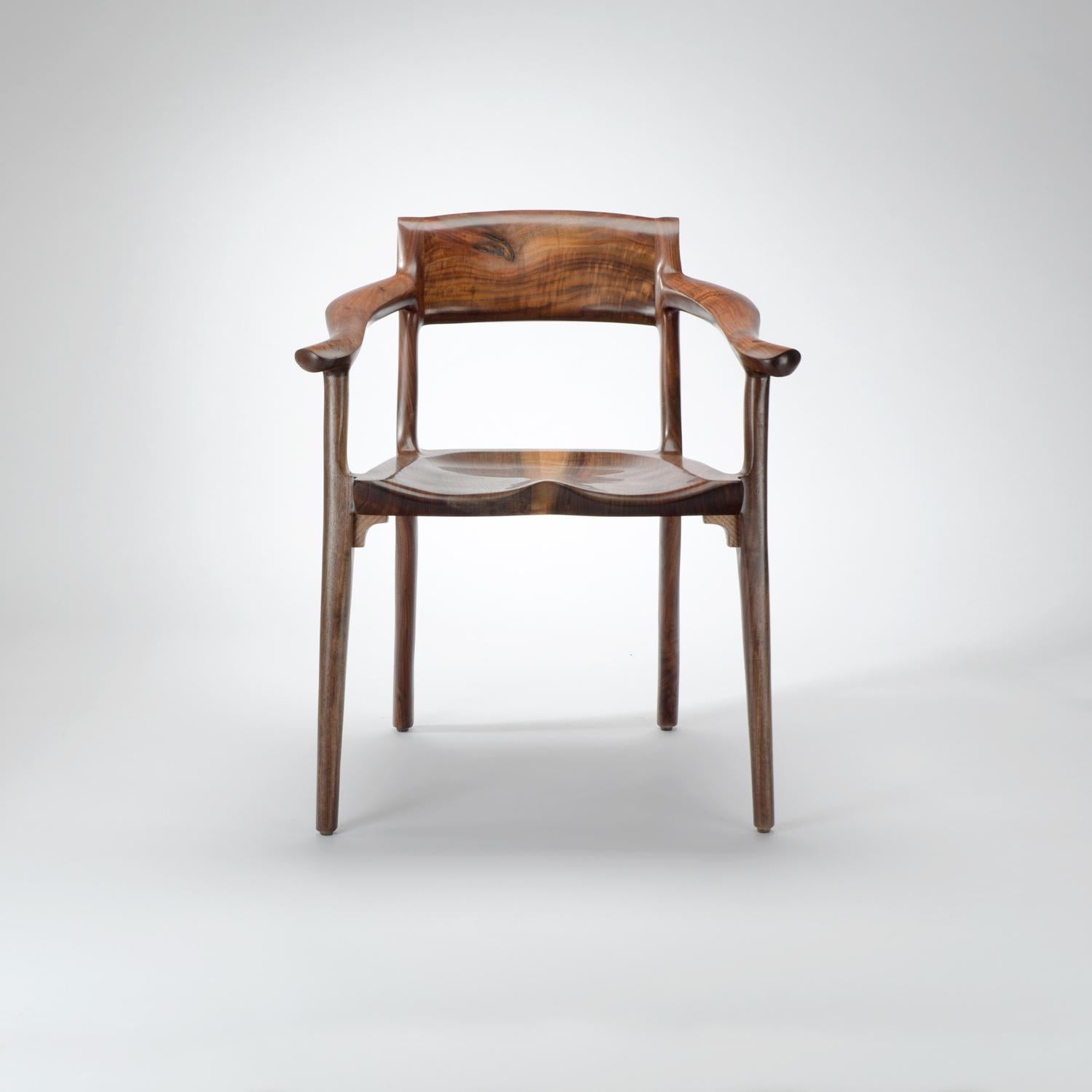The Sumi Arm Chair by Erickson Woodworking is a fully sculpted, fully functional and comfortable dining or occasional chair. Every curve of the Sumi Arm Chair has been developed over decades of chair design and building by Robert and Tor Erickson,