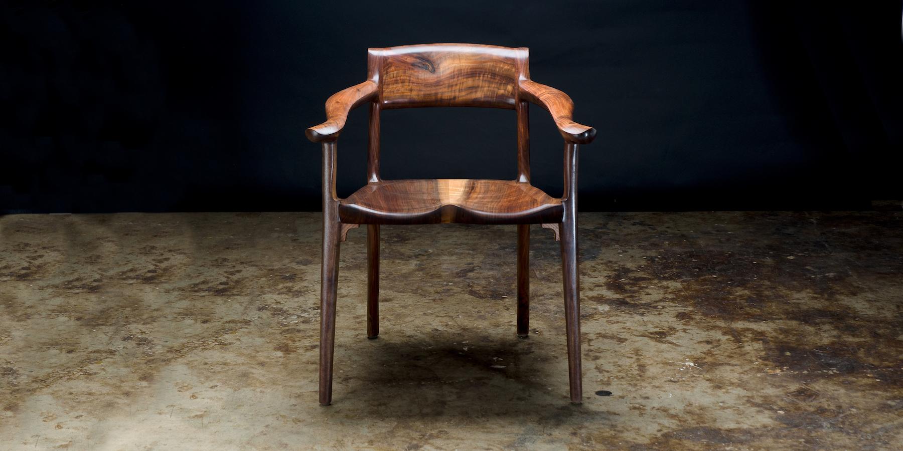 American Sculpted and comfortable Sumi Arm Chair by Erickson Woodworking For Sale