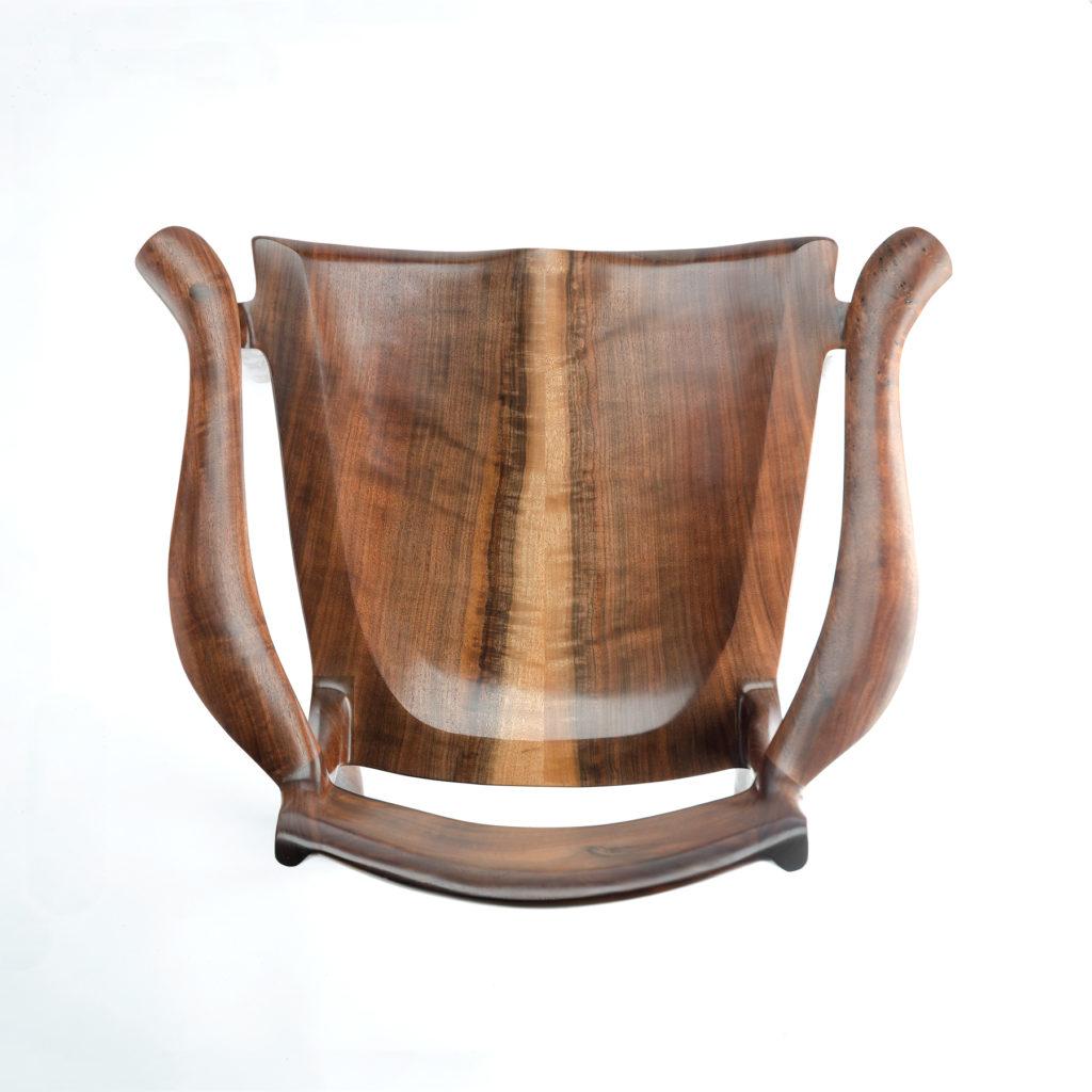 Sculpted and comfortable Sumi Arm Chair by Erickson Woodworking In New Condition For Sale In Nevada City, CA